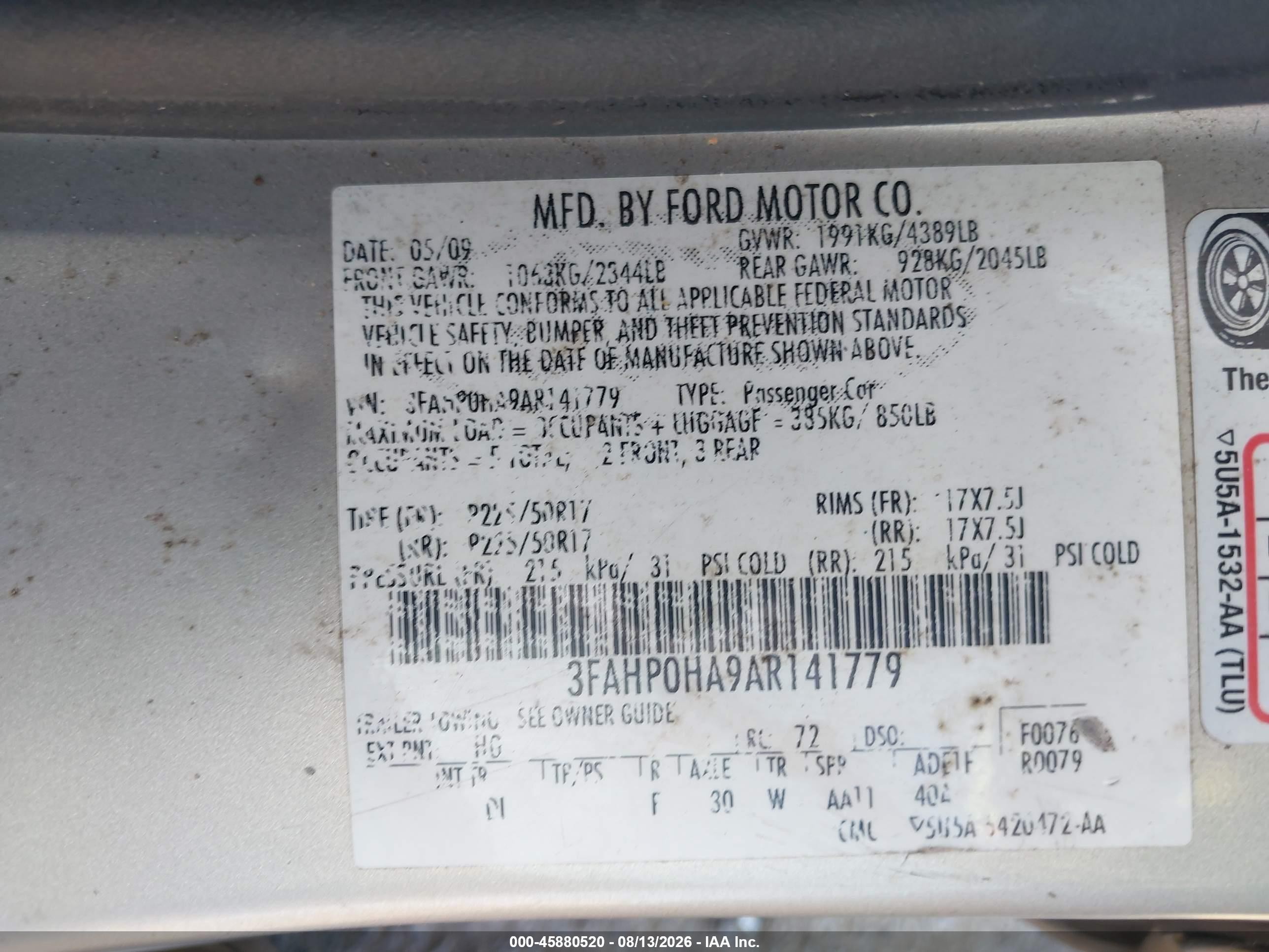 2010 Ford Fusion Se Gray vin: 3FAHP0HA9AR141779
