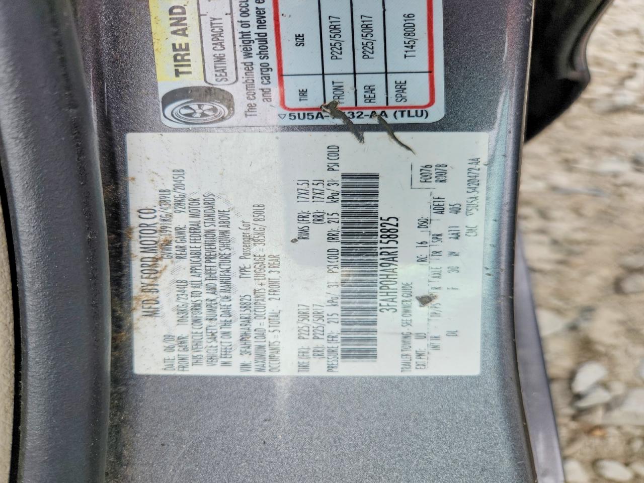 2010 Ford Fusion Se Gray vin: 3FAHP0HA9AR158825