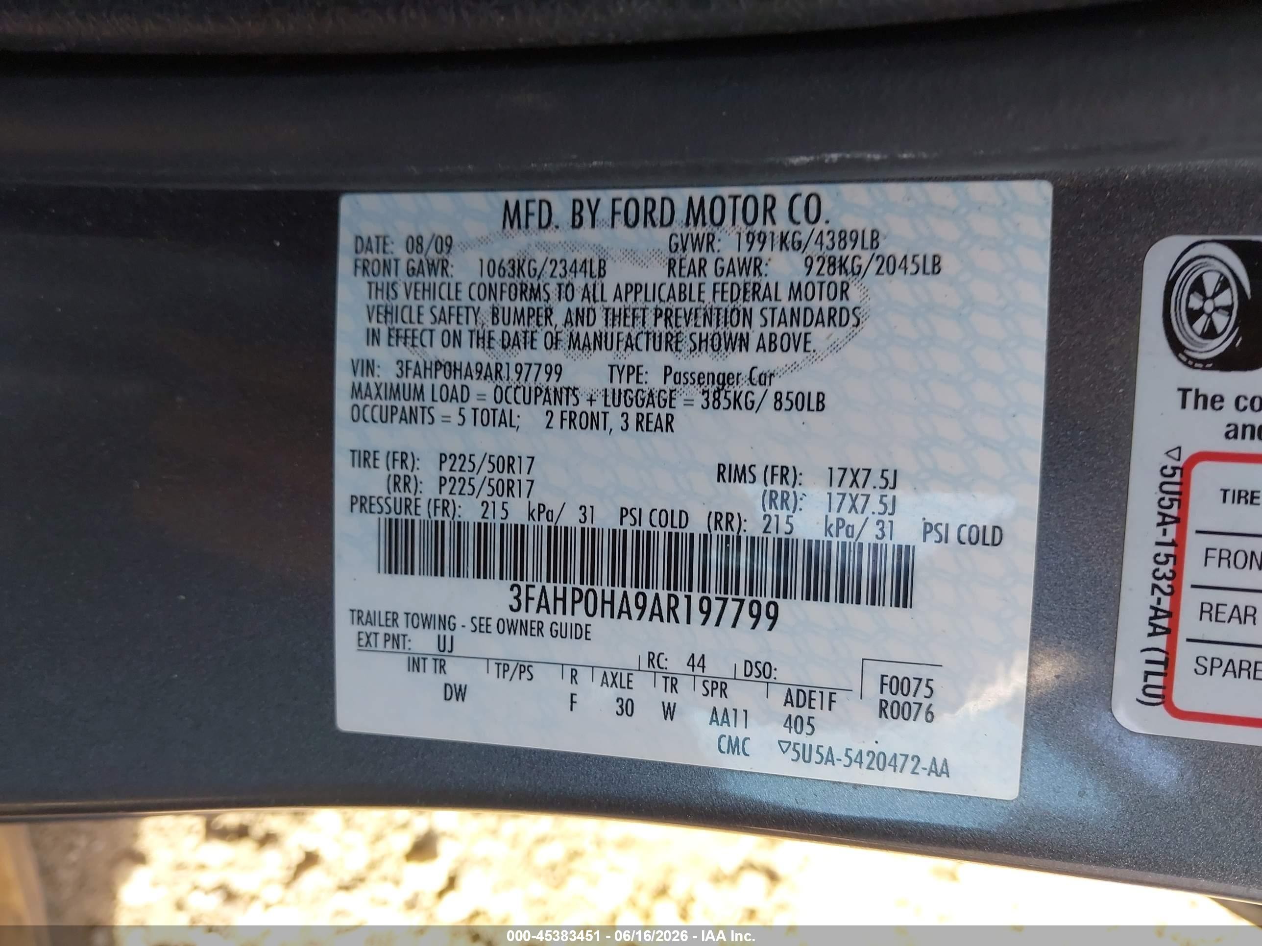 2010 Ford Fusion Se Gray vin: 3FAHP0HA9AR197799