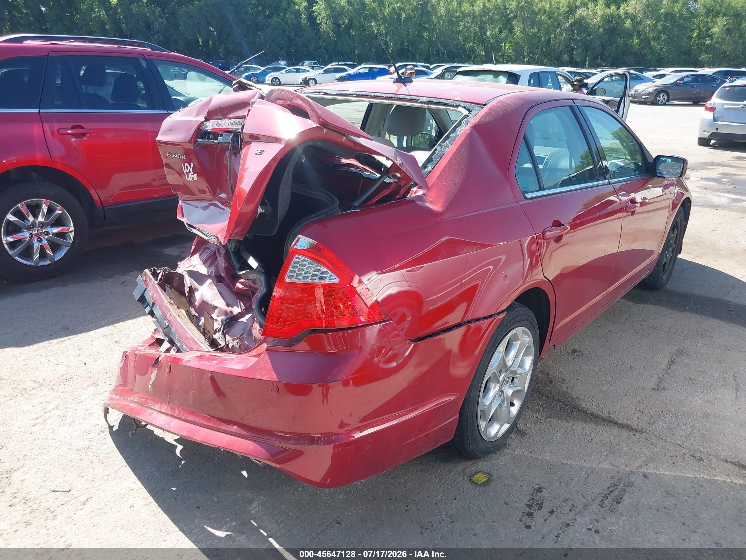 2010 Ford Fusion Se Red vin: 3FAHP0HA9AR240263