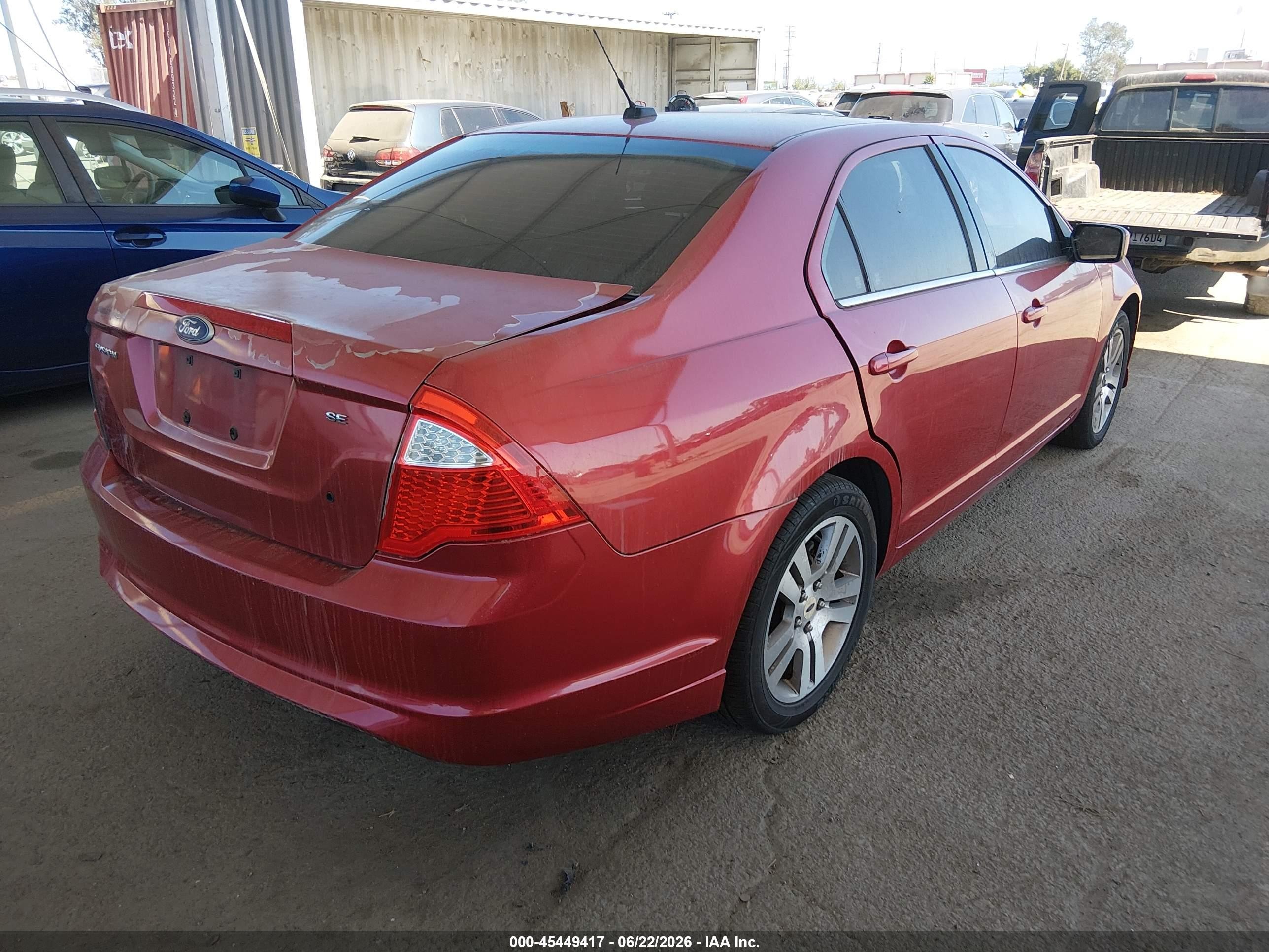 2010 Ford Fusion Se Red vin: 3FAHP0HA9AR374089