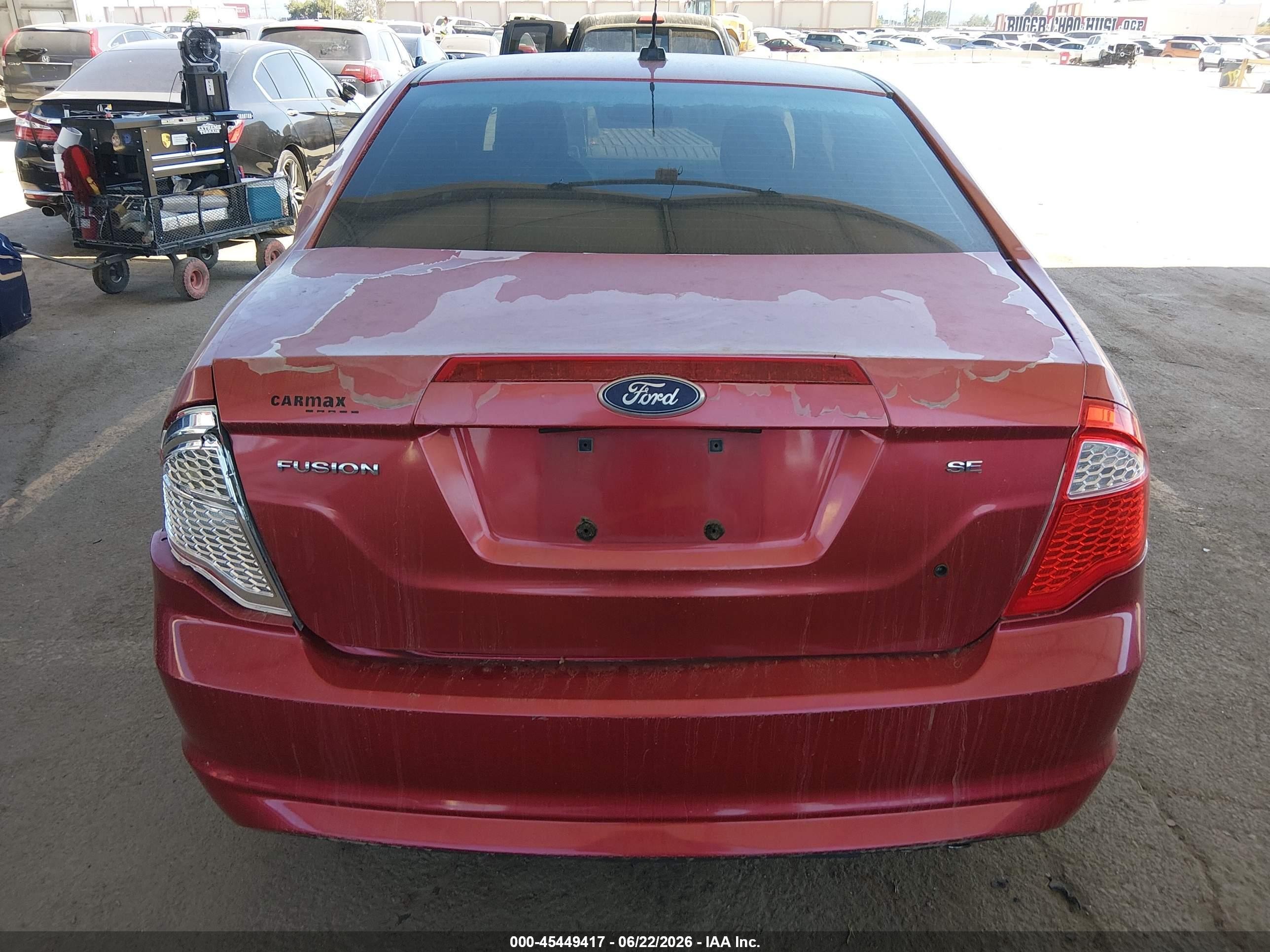 2010 Ford Fusion Se Red vin: 3FAHP0HA9AR374089