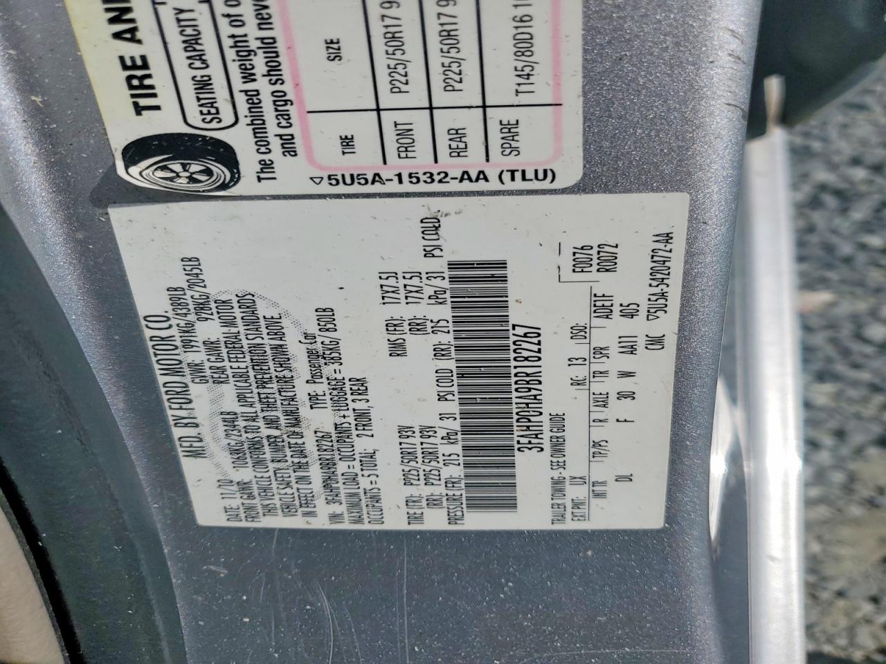 2011 Ford Fusion Se Silver vin: 3FAHP0HA9BR182267