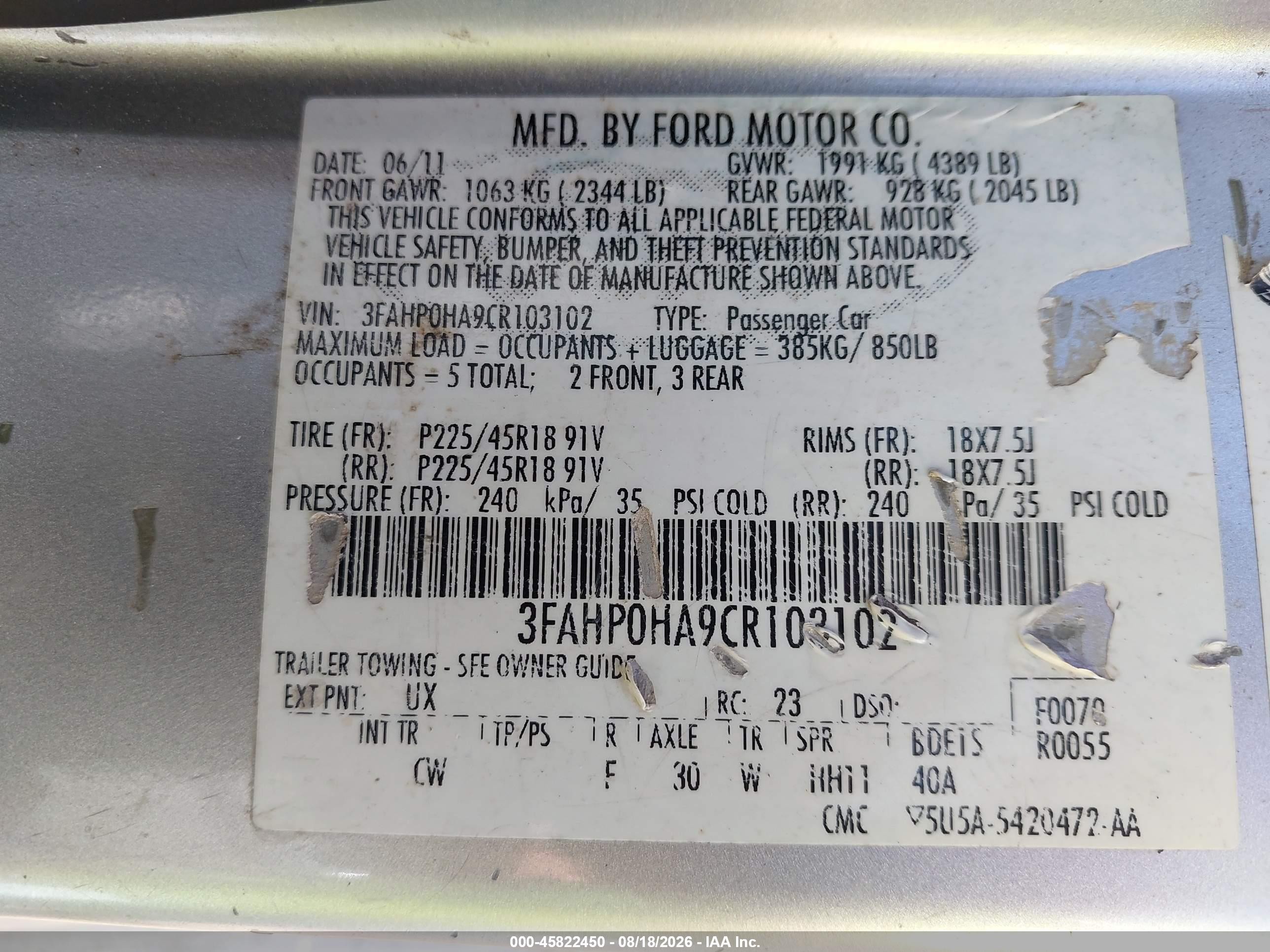 2012 Ford Fusion Se Silver vin: 3FAHP0HA9CR103102