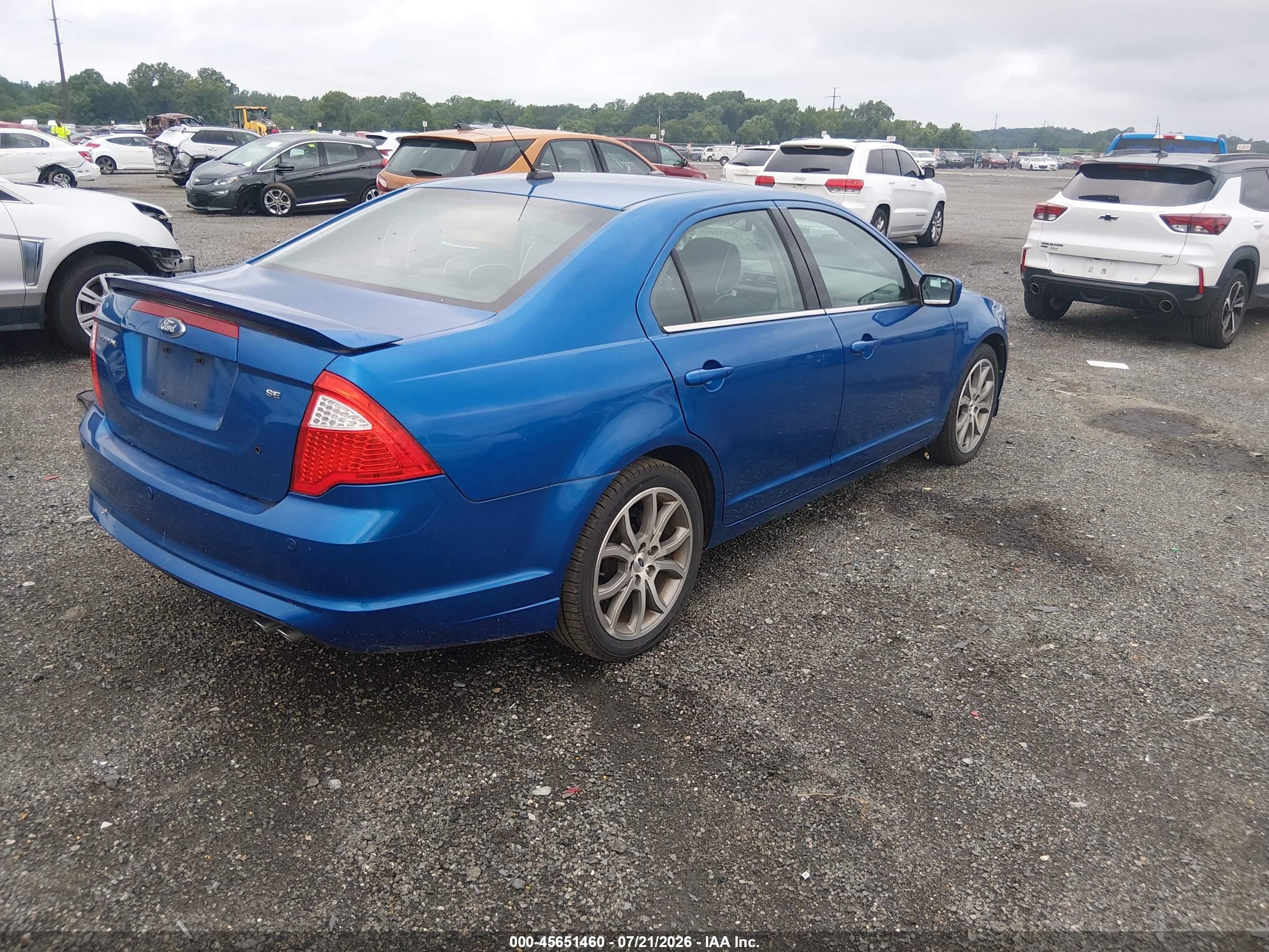 2012 Ford Fusion Se Blue vin: 3FAHP0HA9CR122216