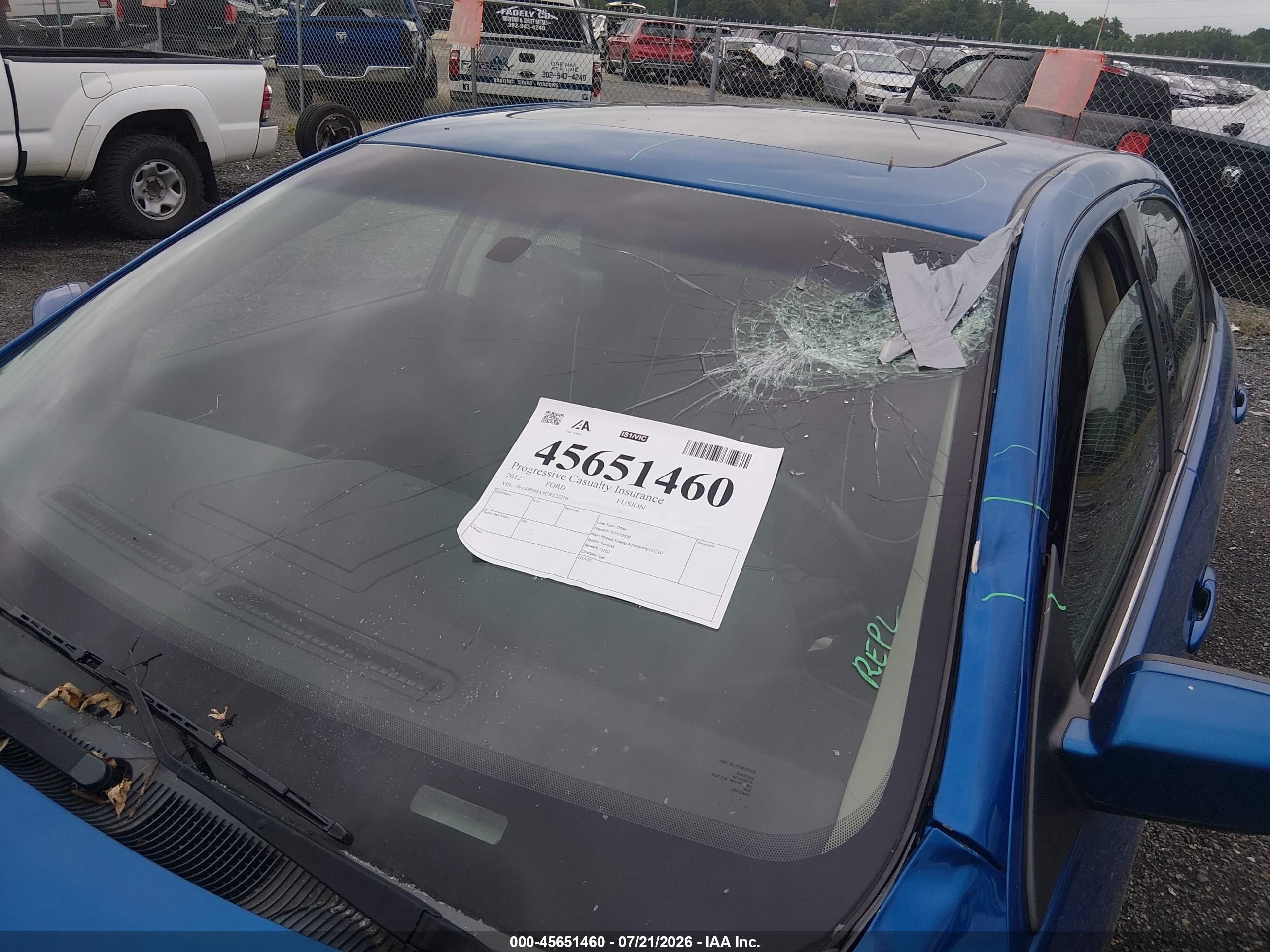 2012 Ford Fusion Se Blue vin: 3FAHP0HA9CR122216