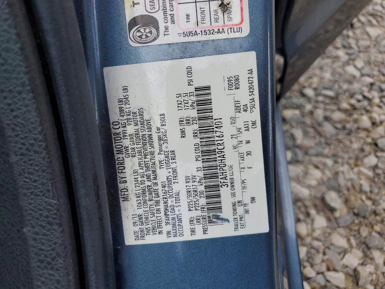 2012 Ford Fusion Se Синий vin: 3FAHP0HA9CR167401