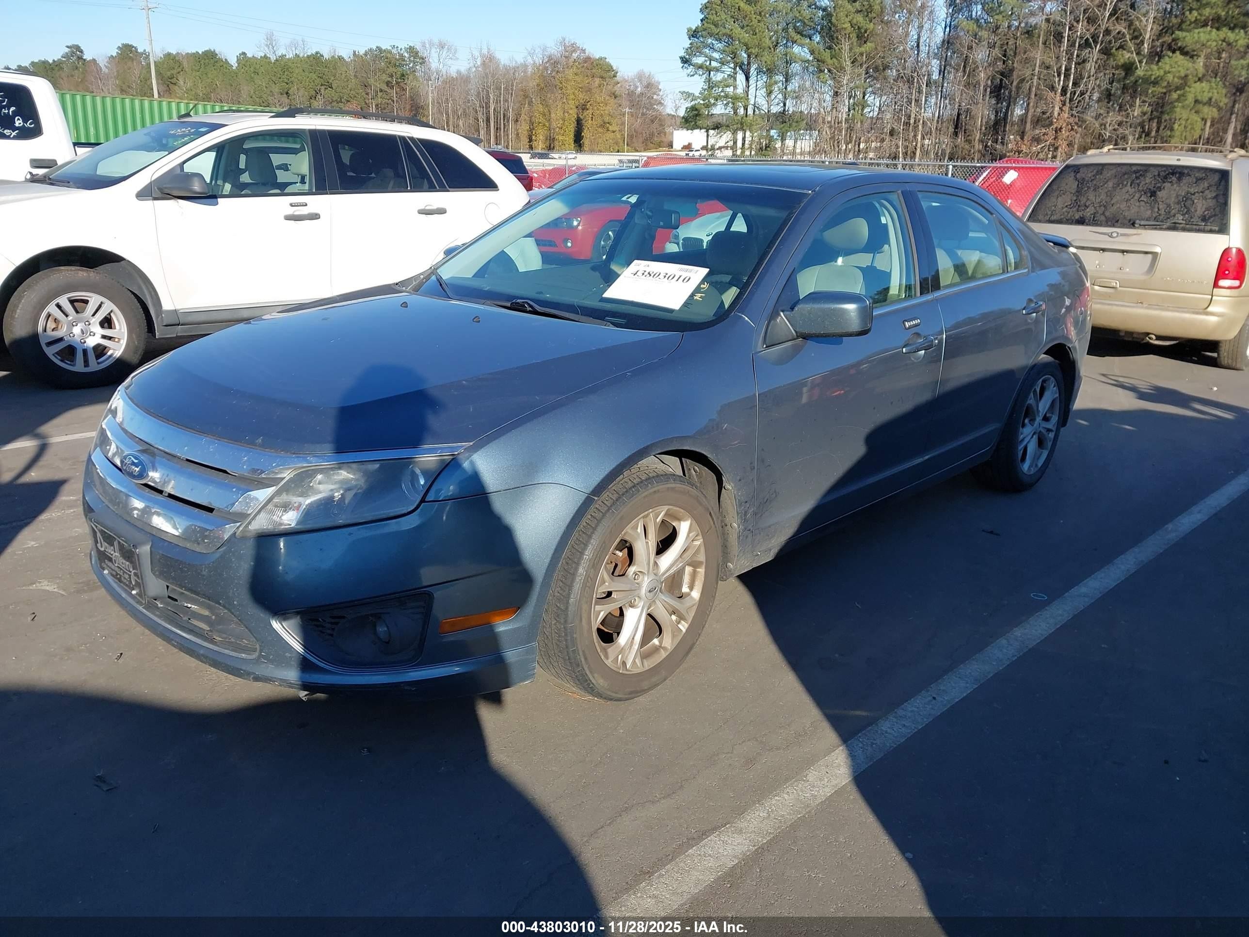 2012 Ford Fusion Se Light Blue vin: 3FAHP0HA9CR215754