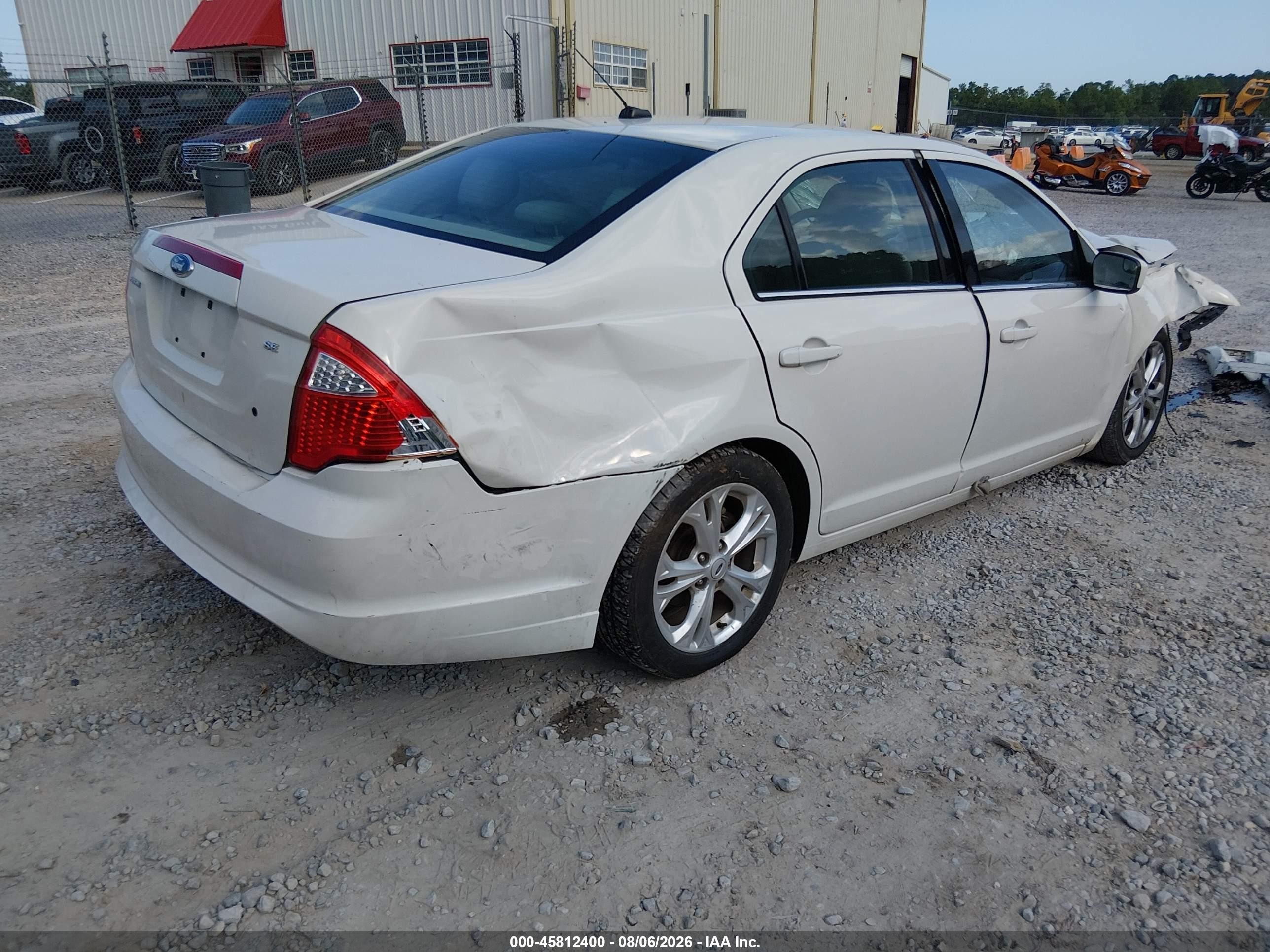 2012 Ford Fusion Se White vin: 3FAHP0HA9CR233252