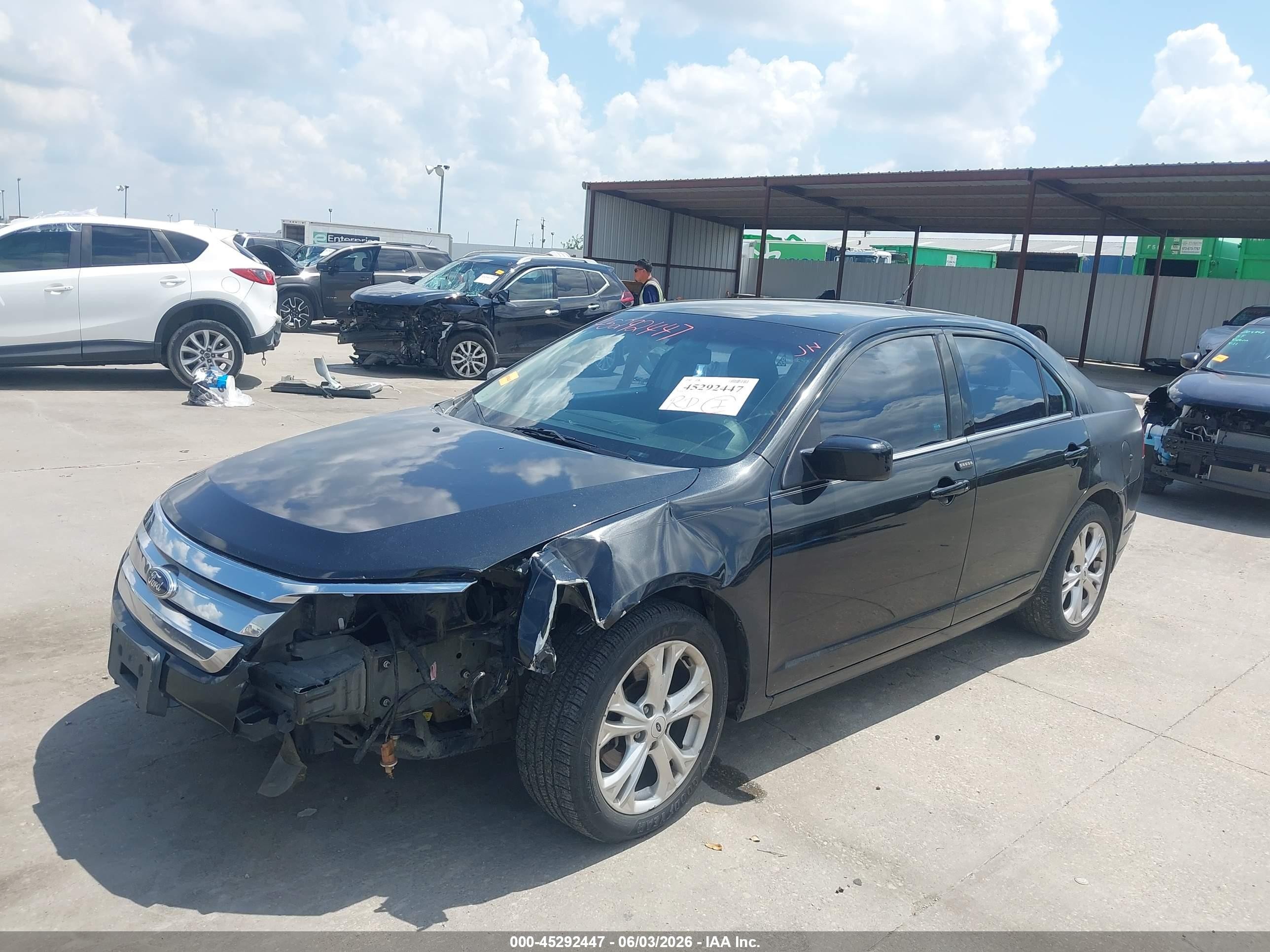 2012 Ford Fusion Se Black vin: 3FAHP0HA9CR354444