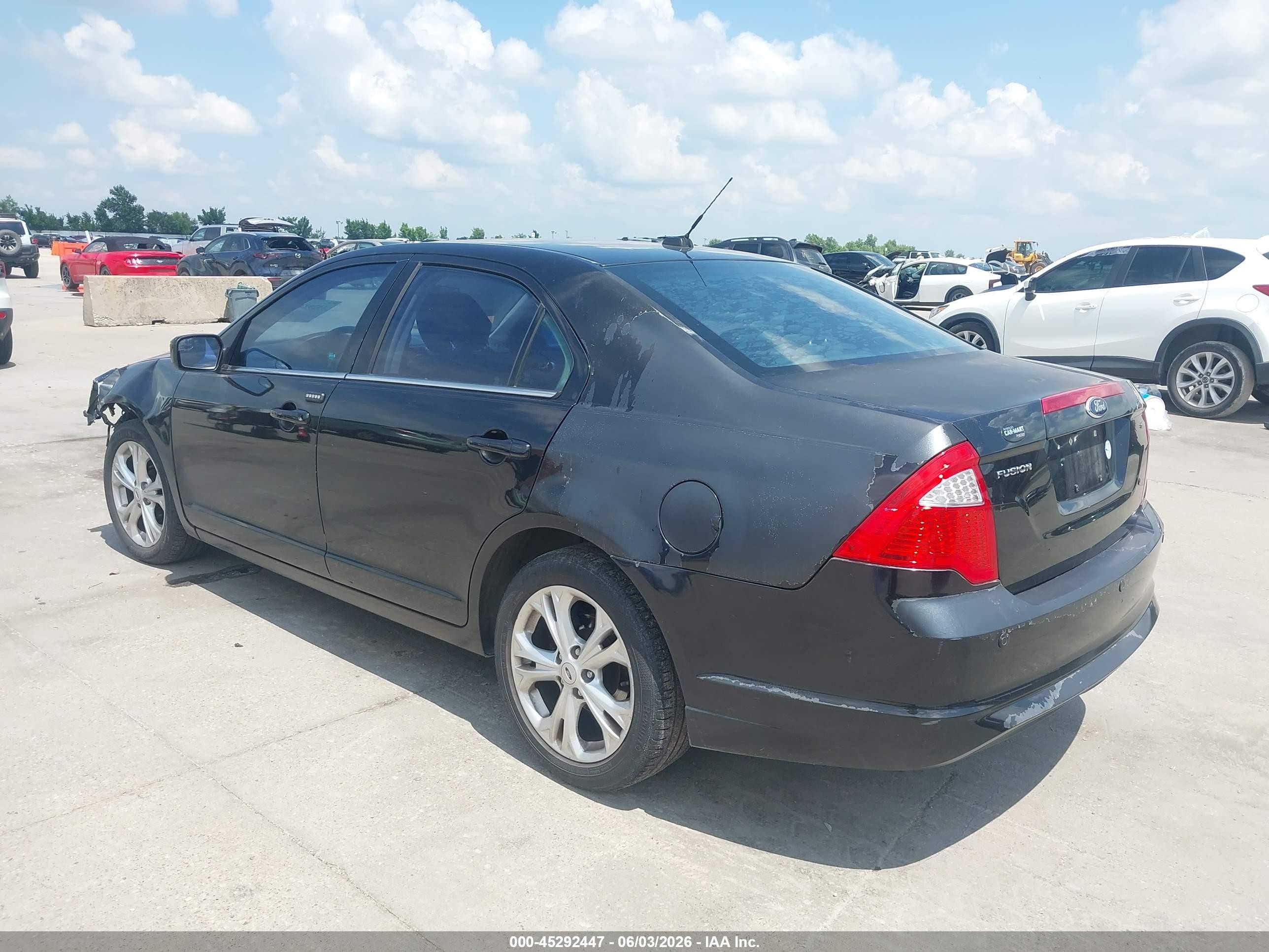 2012 Ford Fusion Se Black vin: 3FAHP0HA9CR354444