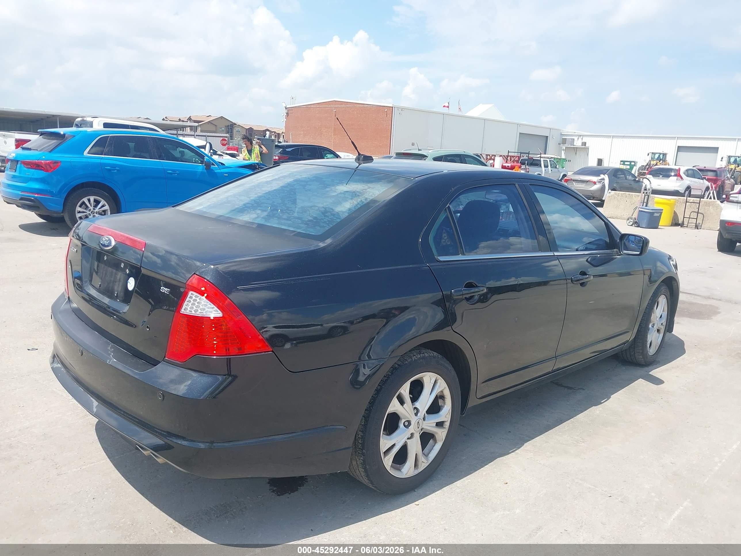 2012 Ford Fusion Se Black vin: 3FAHP0HA9CR354444