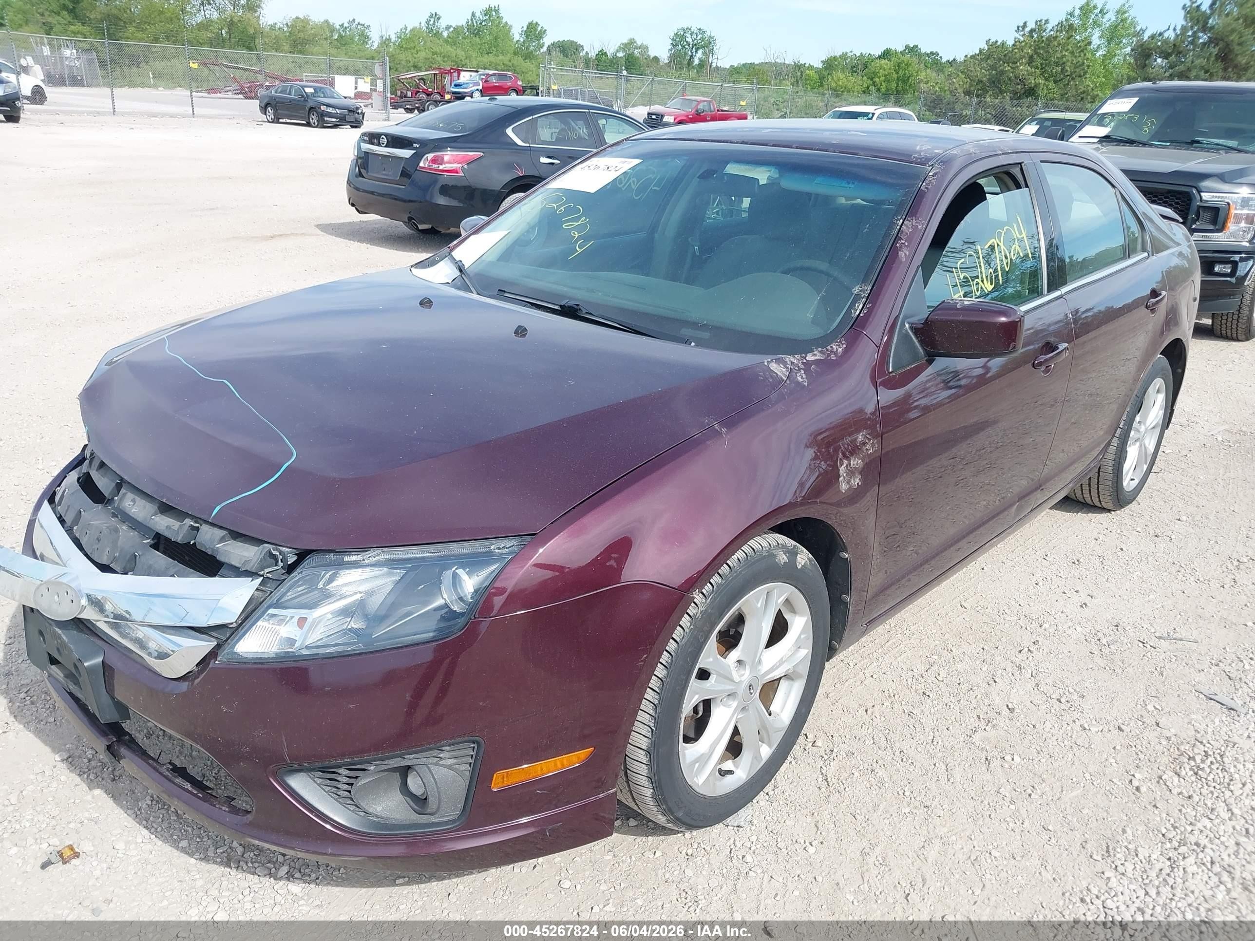 2012 Ford Fusion Se Burgundy vin: 3FAHP0HA9CR373642