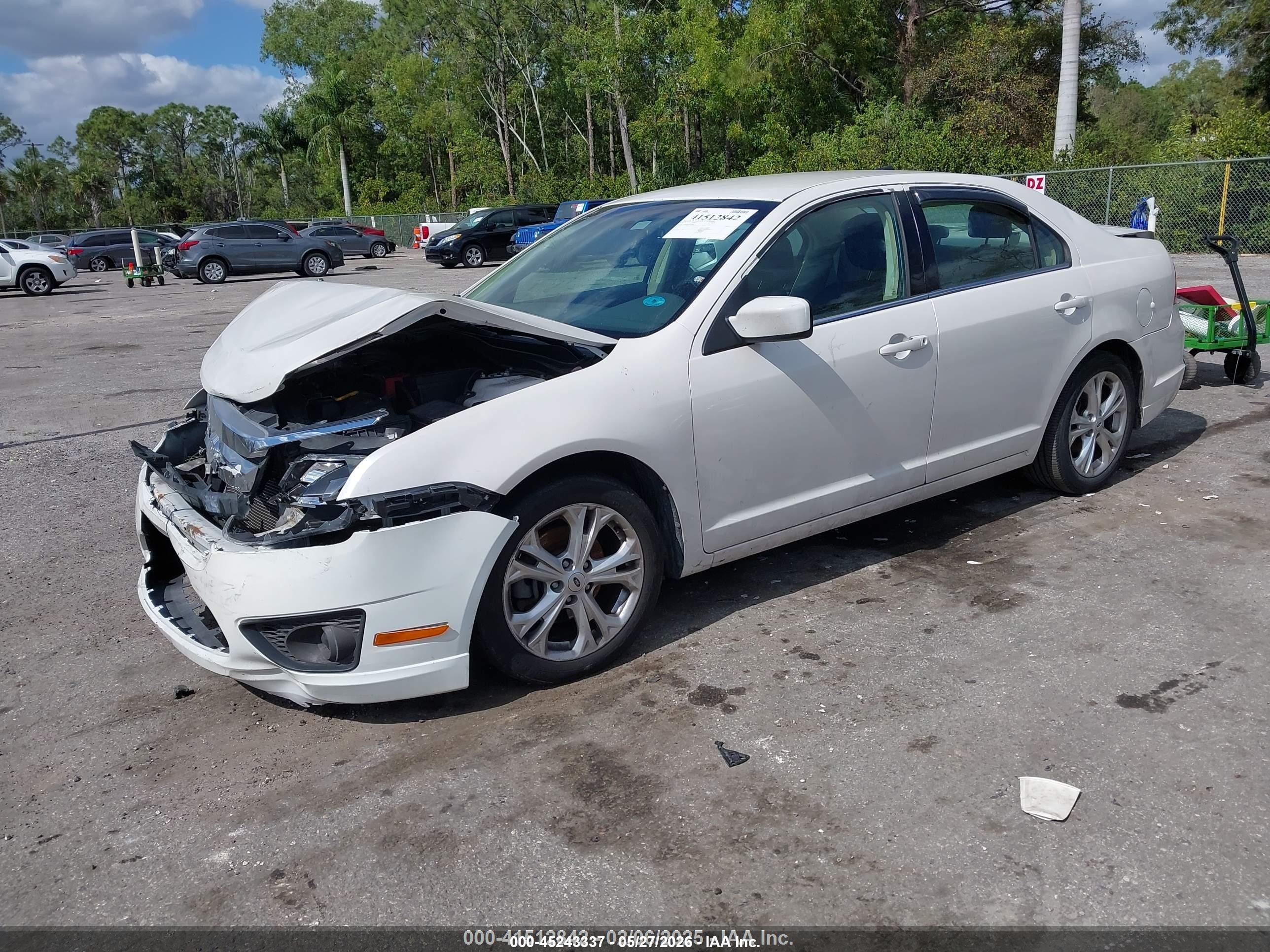 2012 Ford Fusion Se White vin: 3FAHP0HA9CR401522