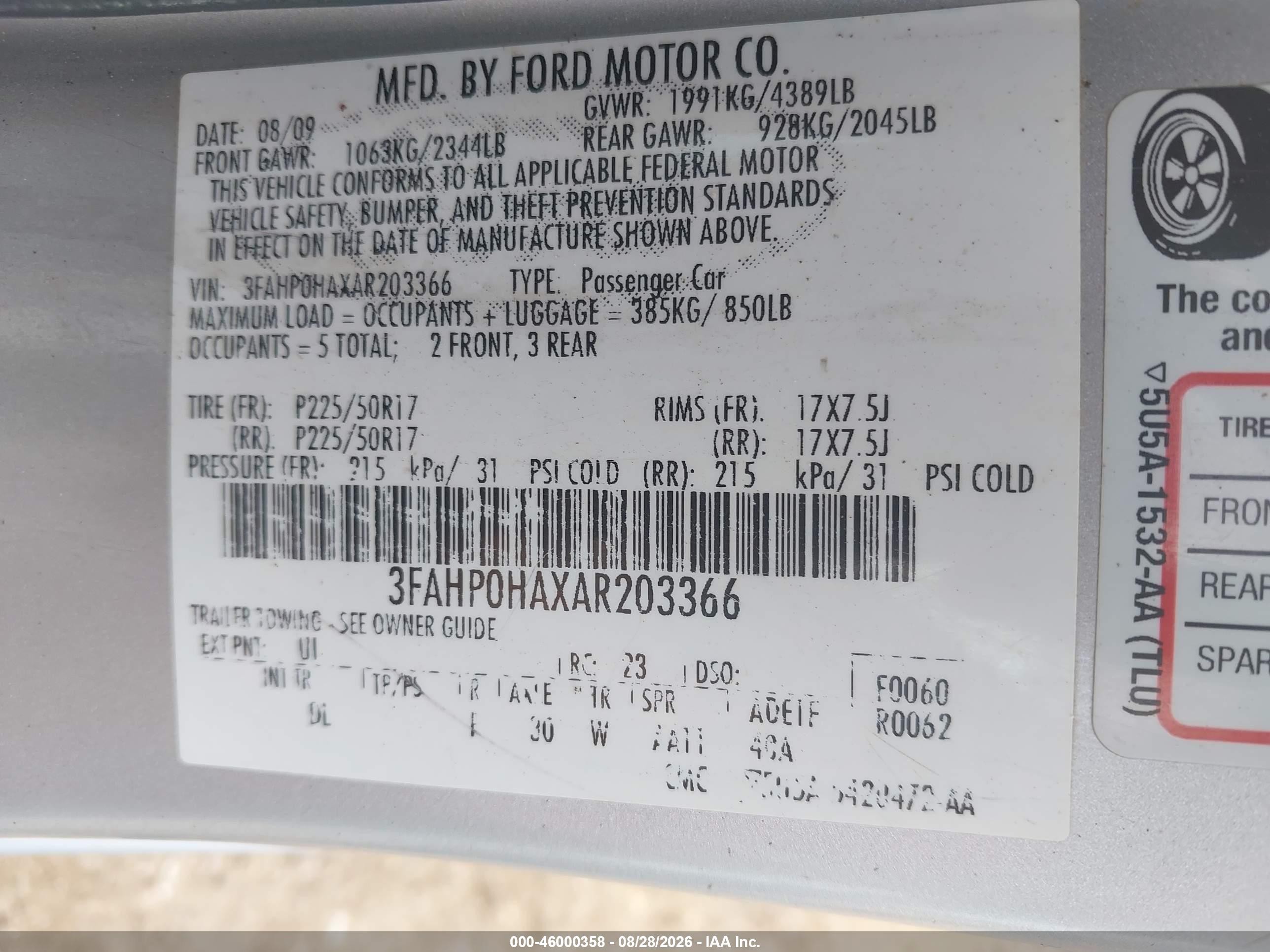2010 Ford Fusion Se Silver vin: 3FAHP0HAXAR203366