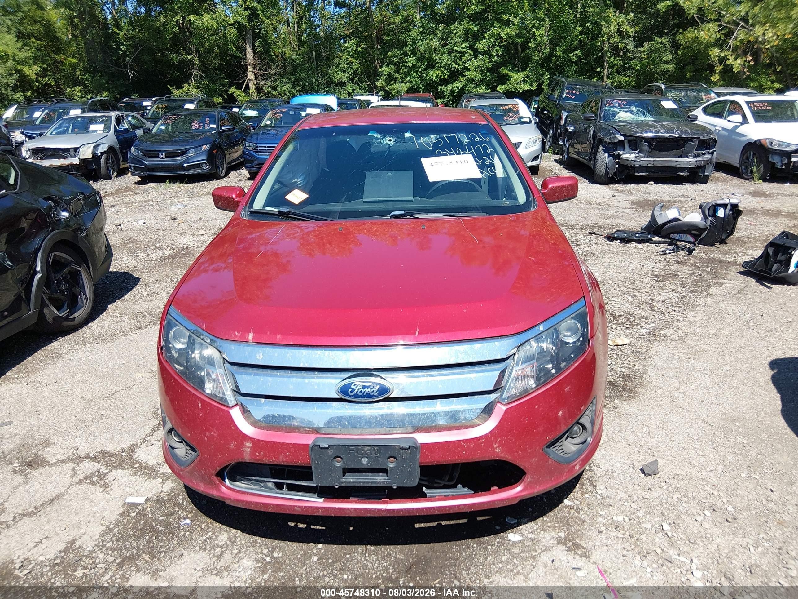 2010 Ford Fusion Se Red vin: 3FAHP0HAXAR348472