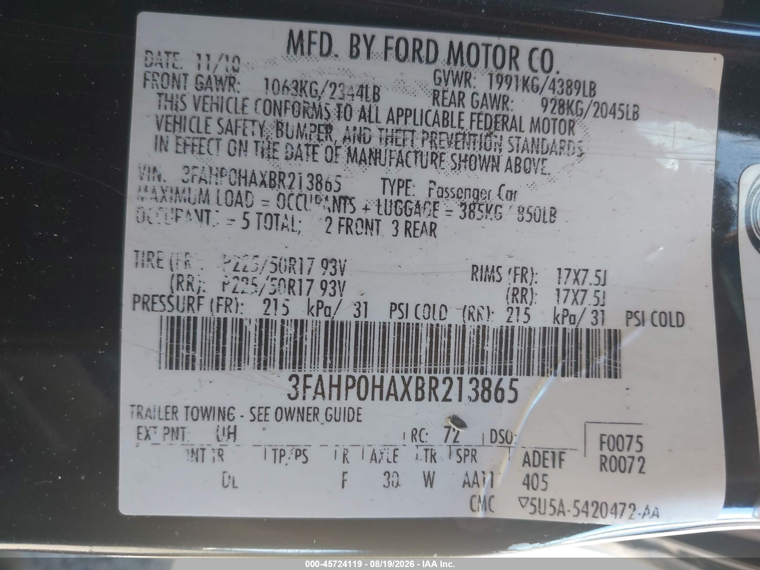 2011 Ford Fusion Se Black vin: 3FAHP0HAXBR213865