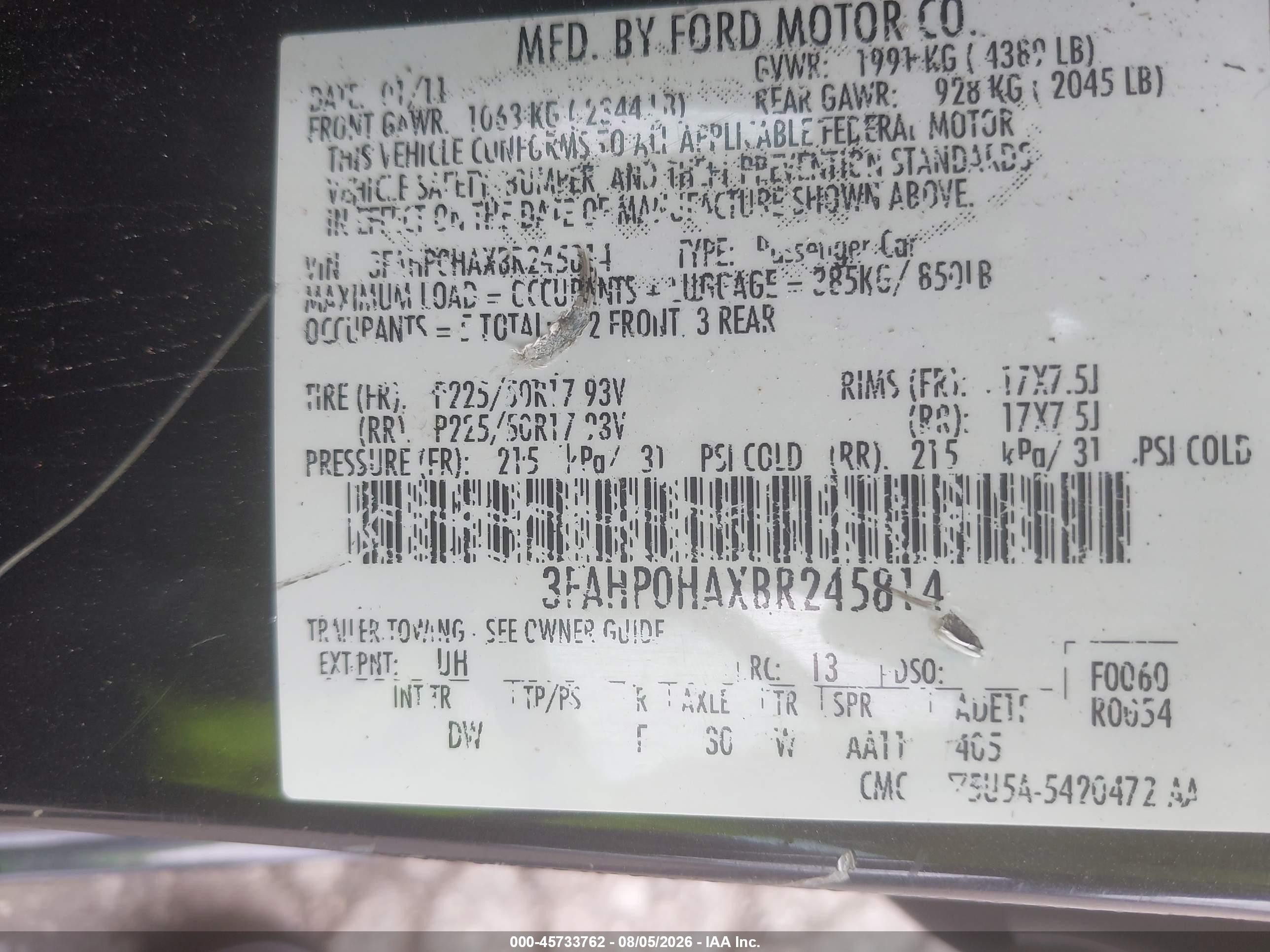 2011 Ford Fusion Se Black vin: 3FAHP0HAXBR245814