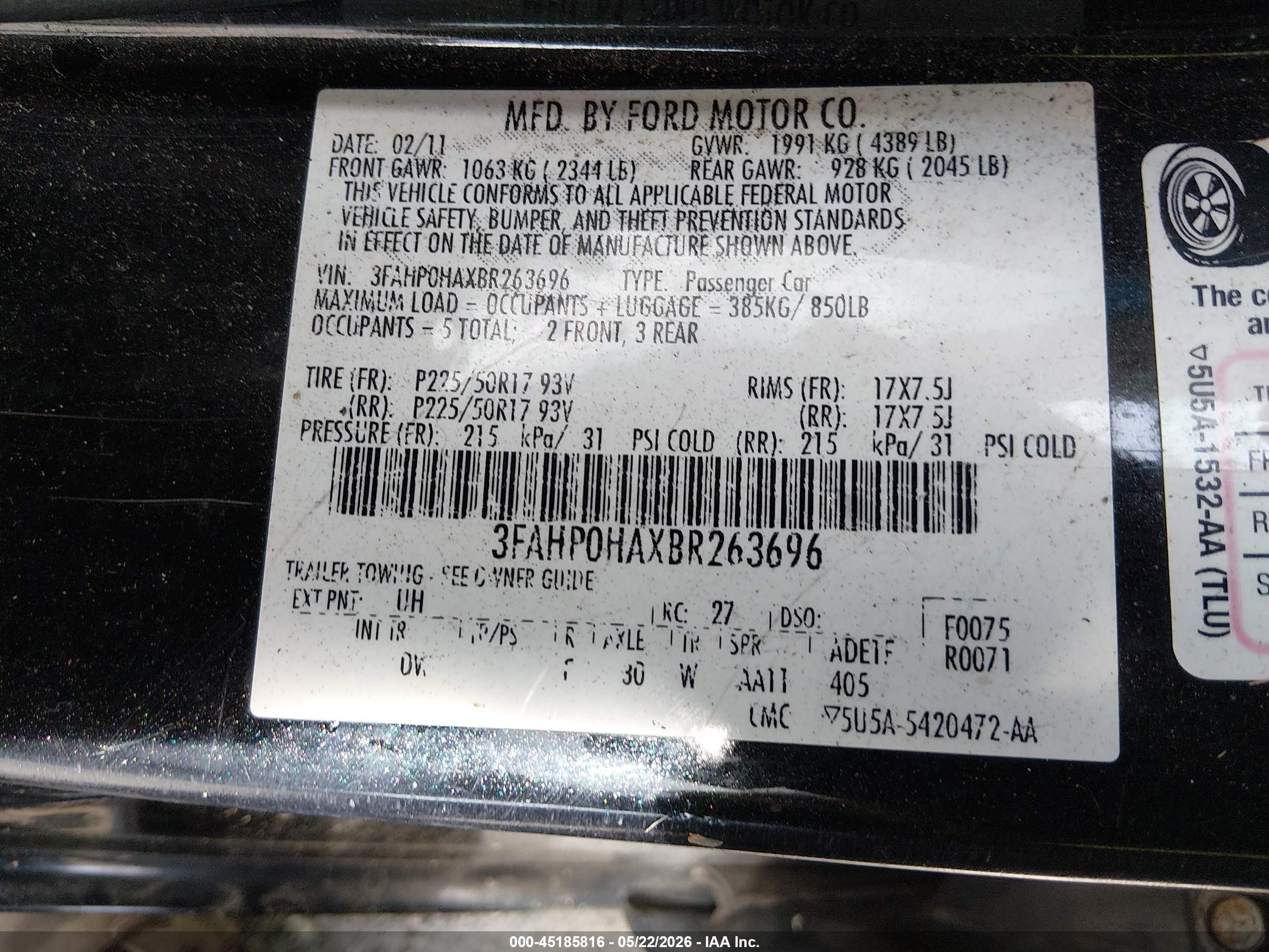 2011 Ford Fusion Se Черный vin: 3FAHP0HAXBR263696