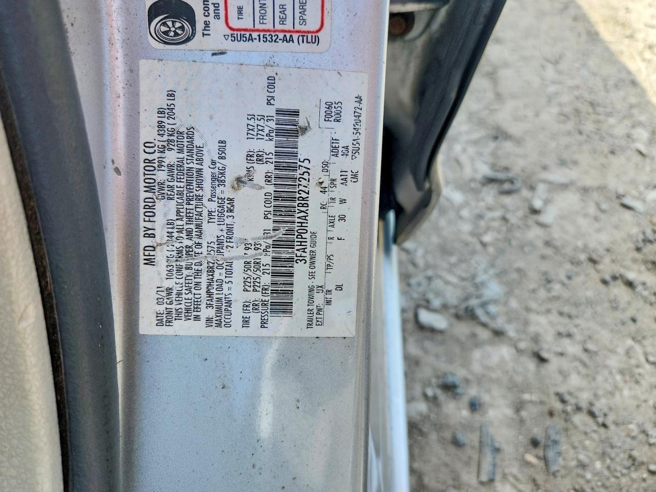2011 Ford Fusion Se Серебряный vin: 3FAHP0HAXBR272575