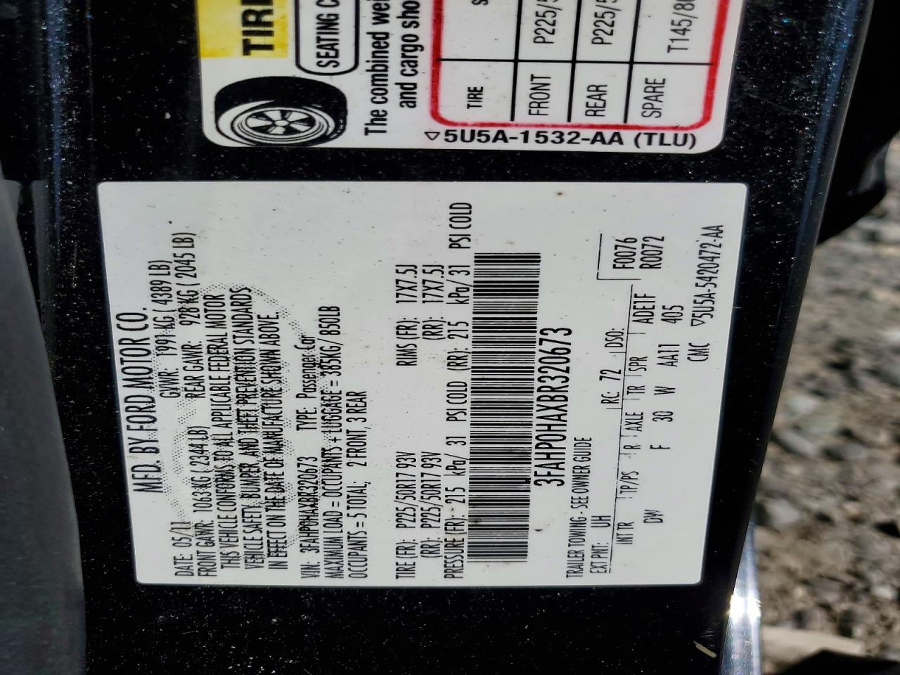 2011 Ford Fusion Se Black vin: 3FAHP0HAXBR320673
