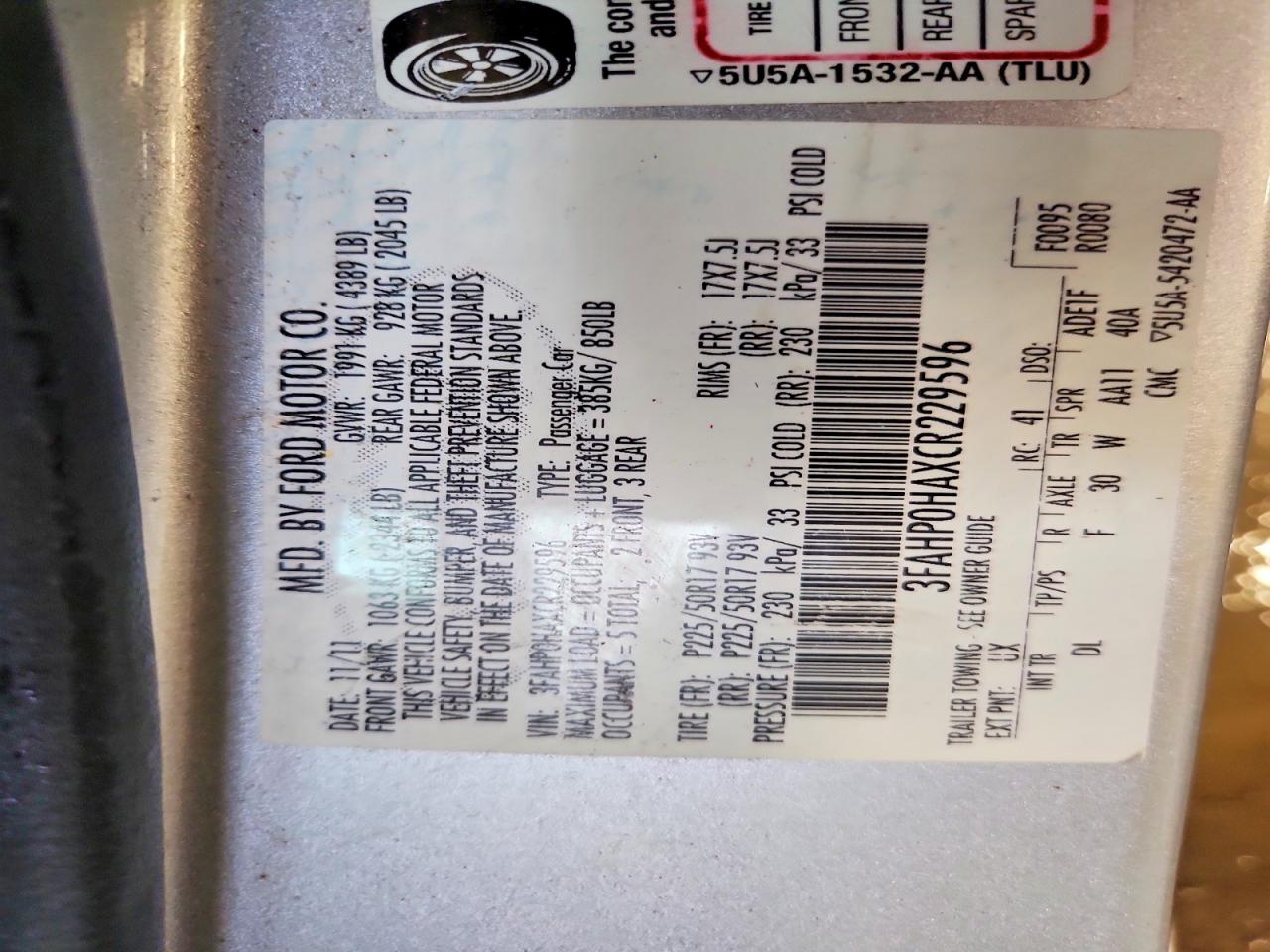 2012 Ford Fusion Se Silver vin: 3FAHP0HAXCR229596