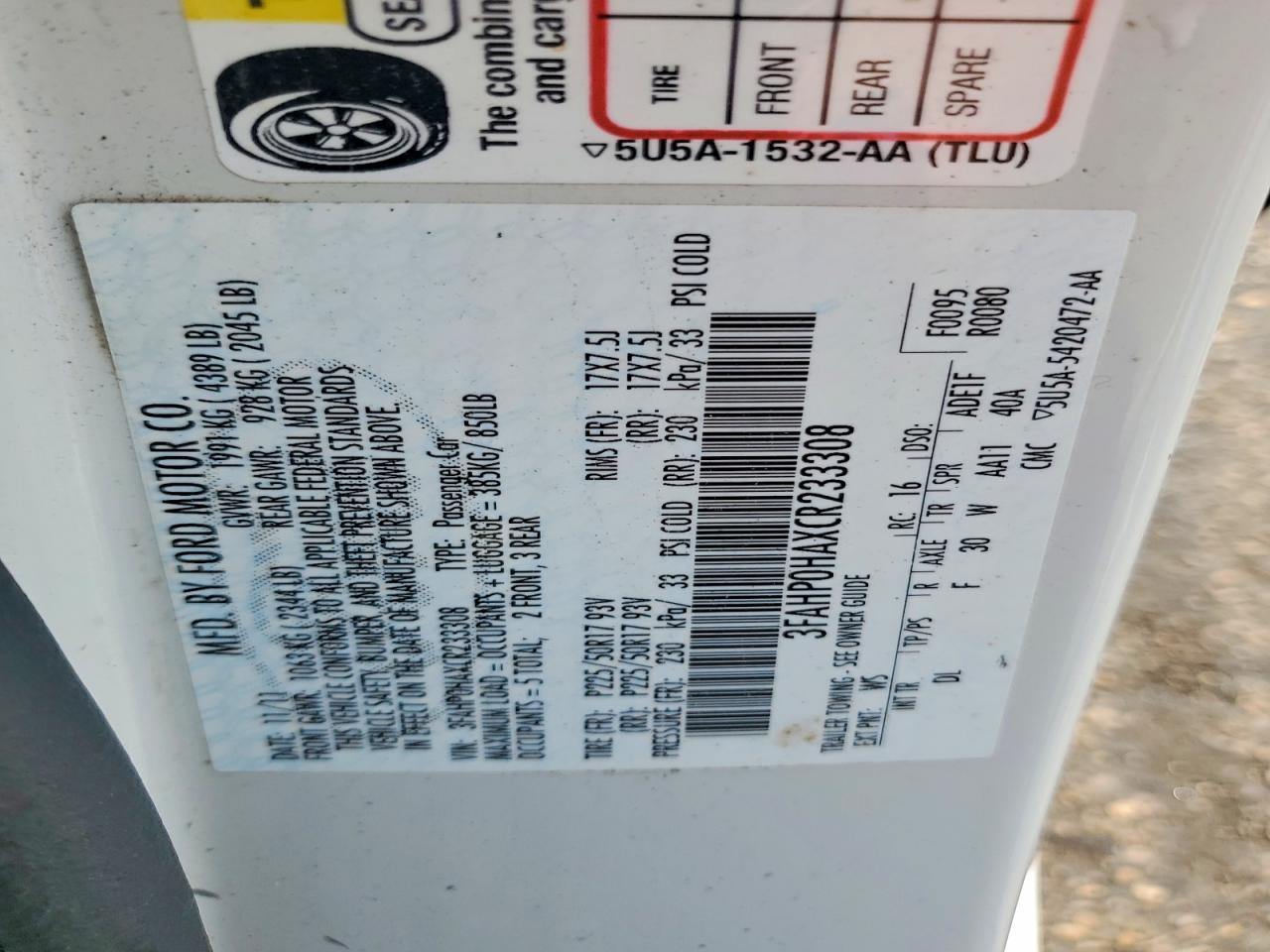2012 Ford Fusion Se Белый vin: 3FAHP0HAXCR233308