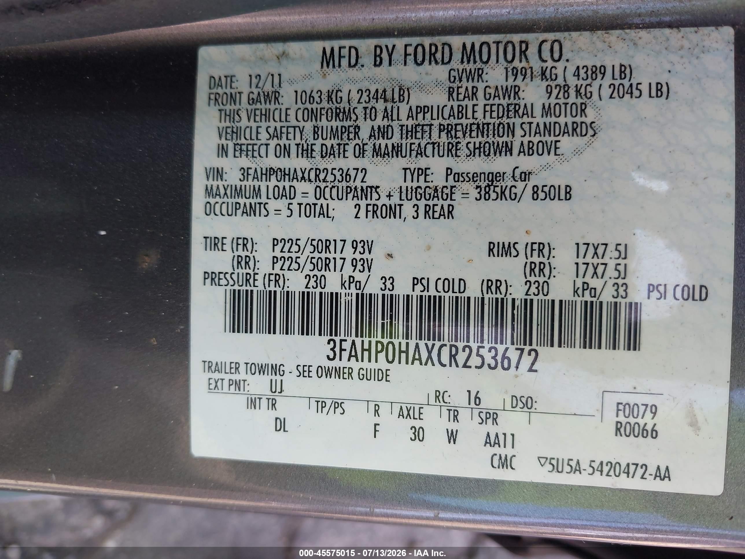 2012 Ford Fusion Se Gray vin: 3FAHP0HAXCR253672