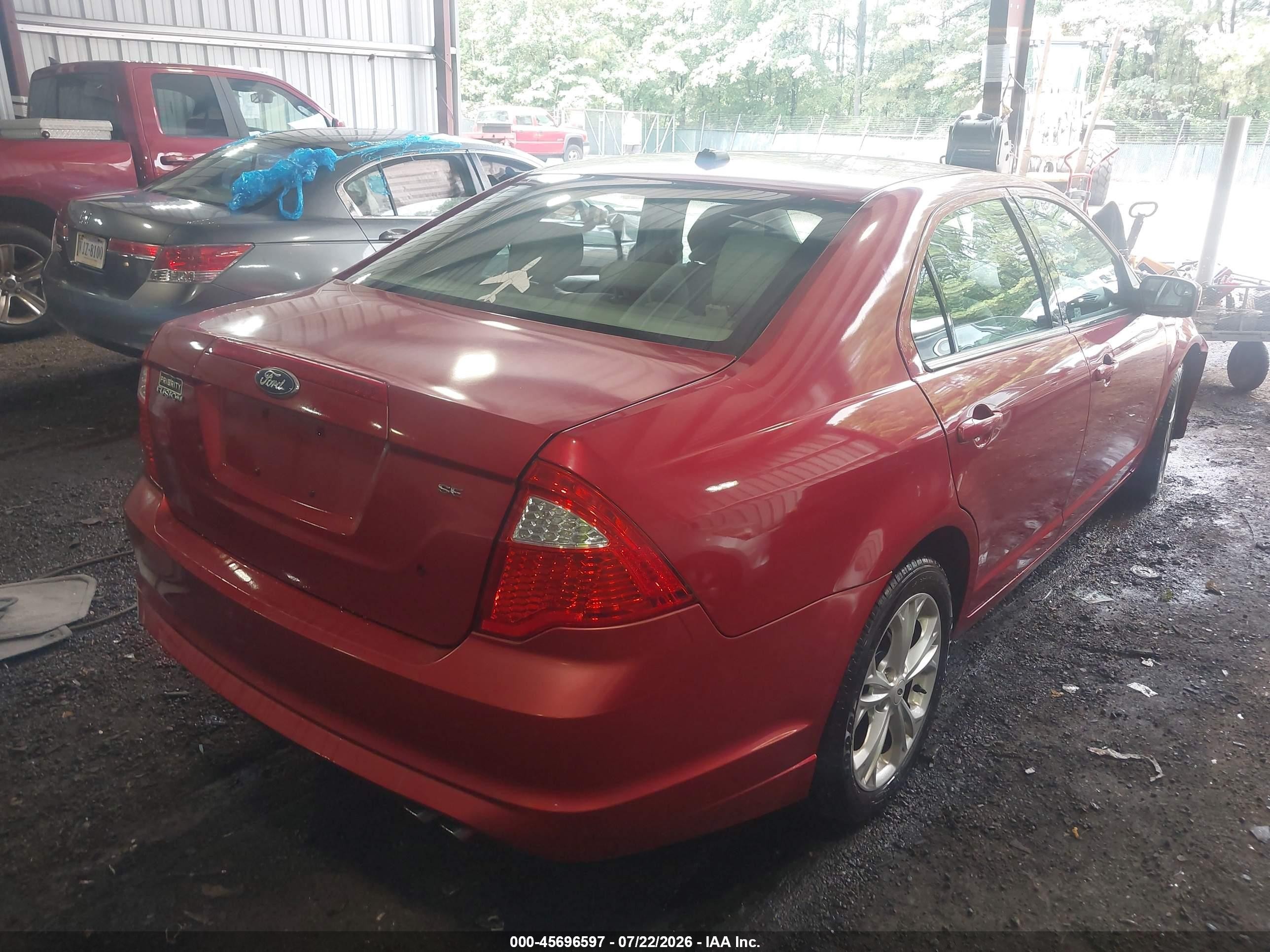 2012 Ford Fusion Se Red vin: 3FAHP0HAXCR255065