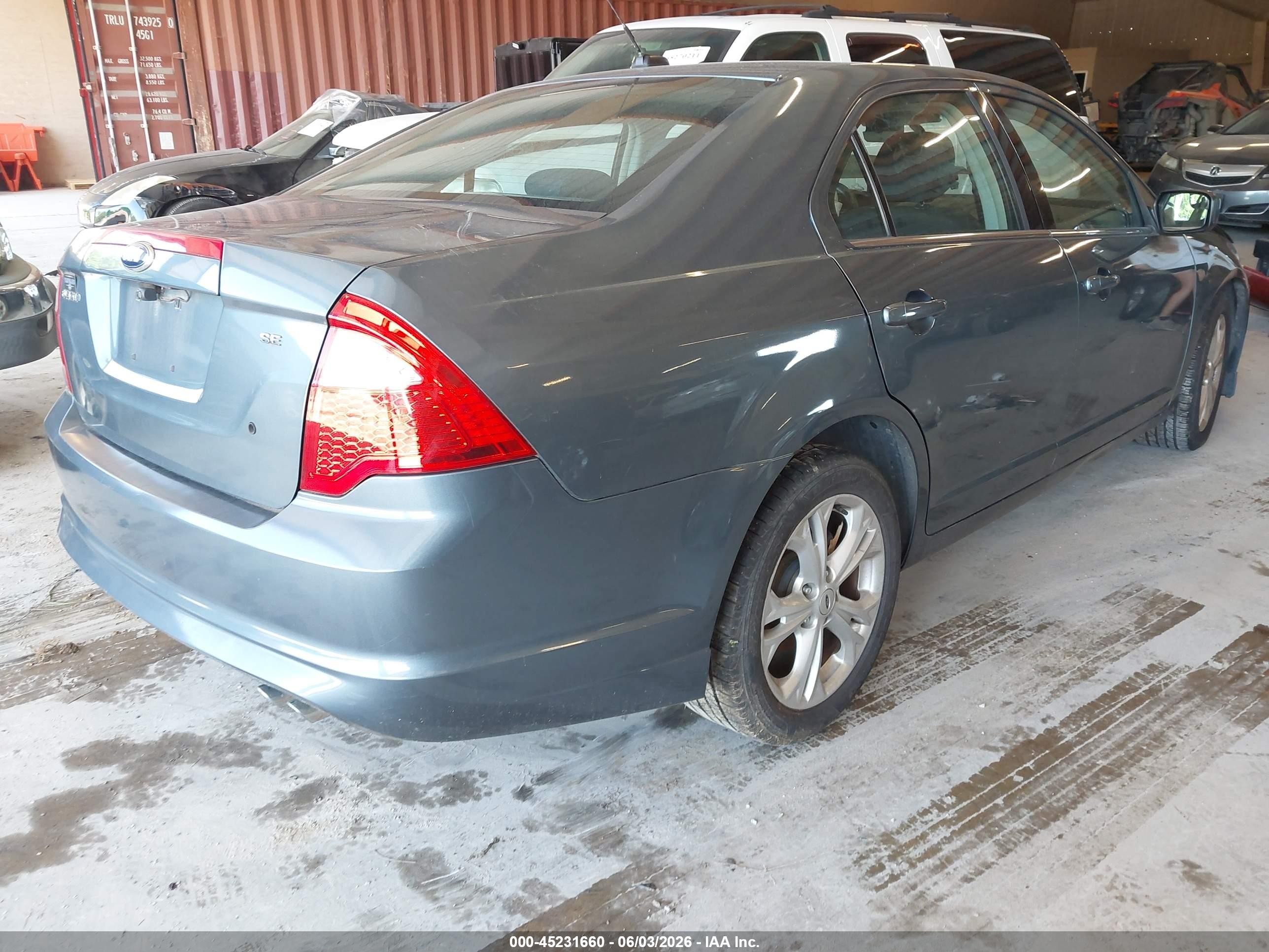 2012 Ford Fusion Se Light Blue vin: 3FAHP0HAXCR298904