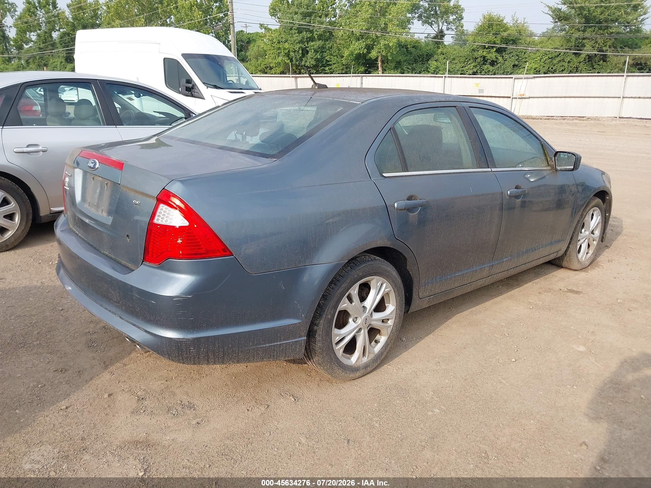 2012 Ford Fusion Se Light Blue vin: 3FAHP0HAXCR309710
