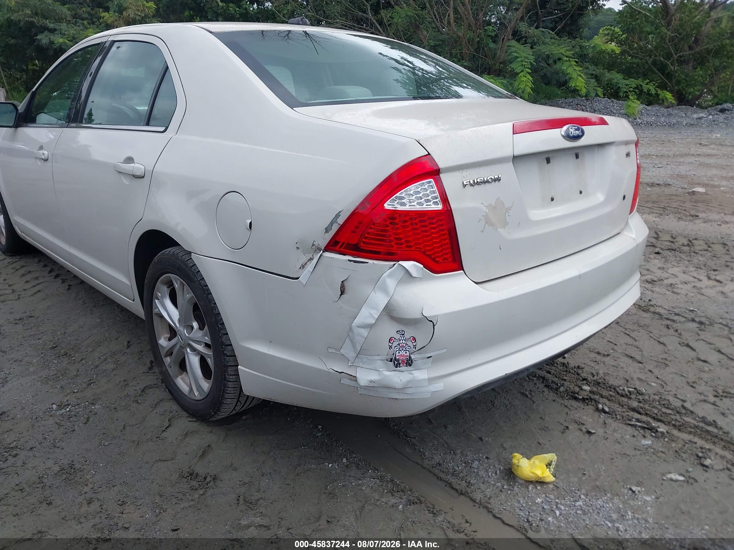 2012 Ford Fusion Se White vin: 3FAHP0HAXCR314678