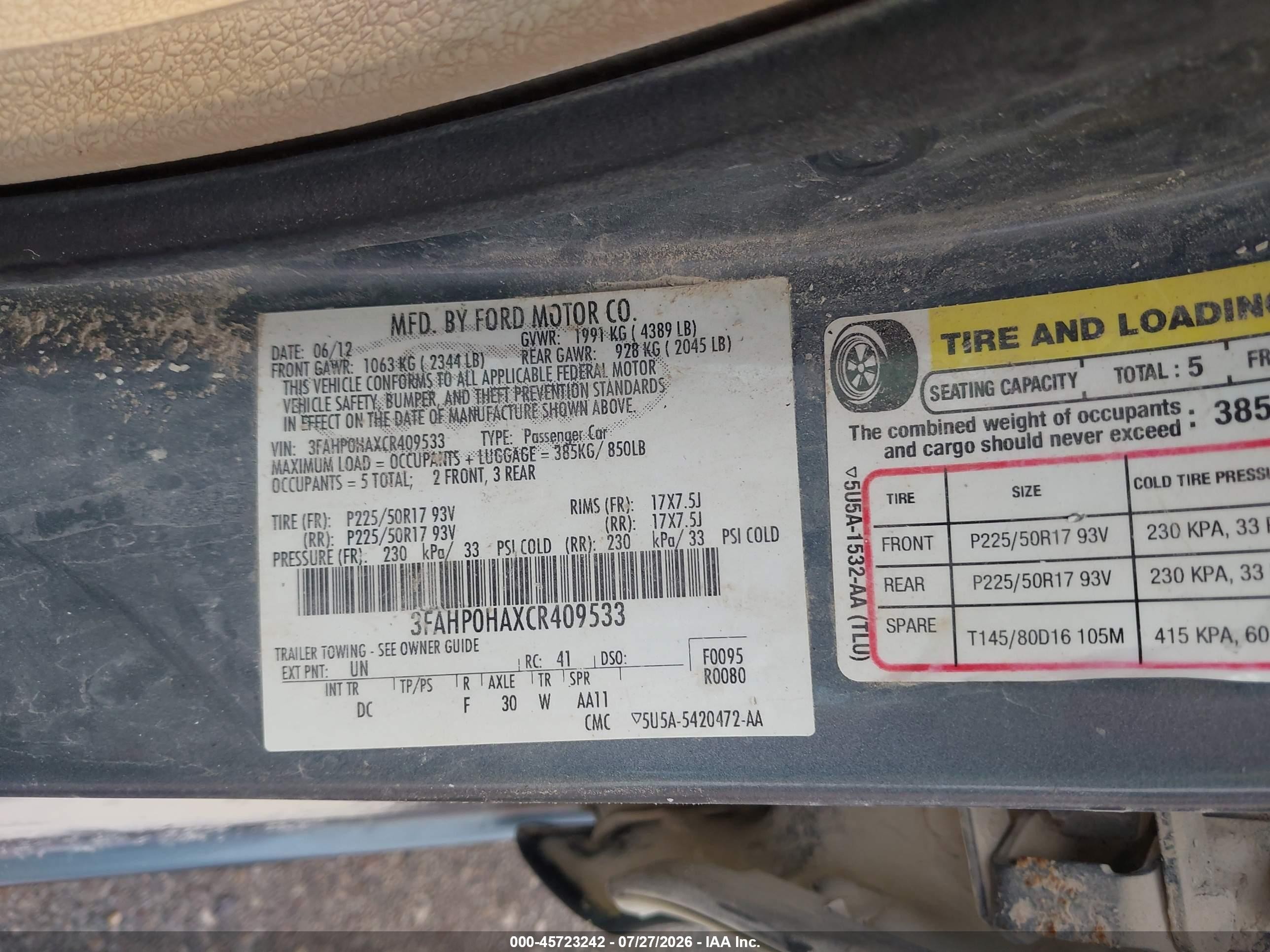 2012 Ford Fusion Se Серый vin: 3FAHP0HAXCR409533