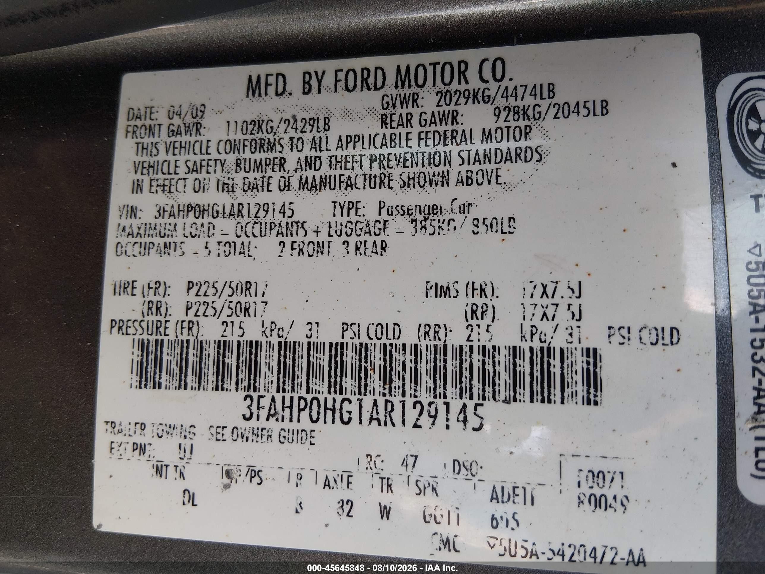 2010 Ford Fusion Se Gray vin: 3FAHP0HG1AR129145