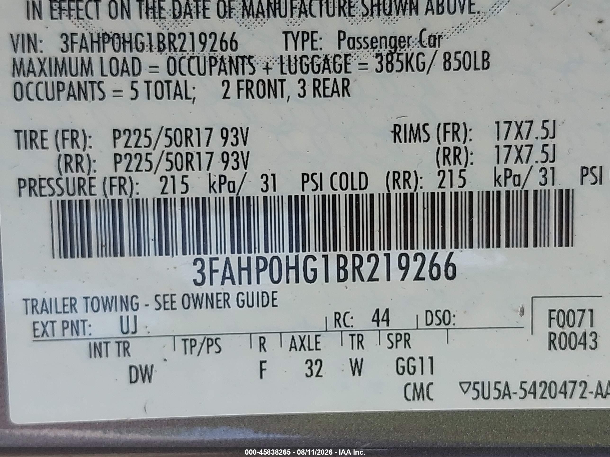 2011 Ford Fusion Se Gray vin: 3FAHP0HG1BR219266
