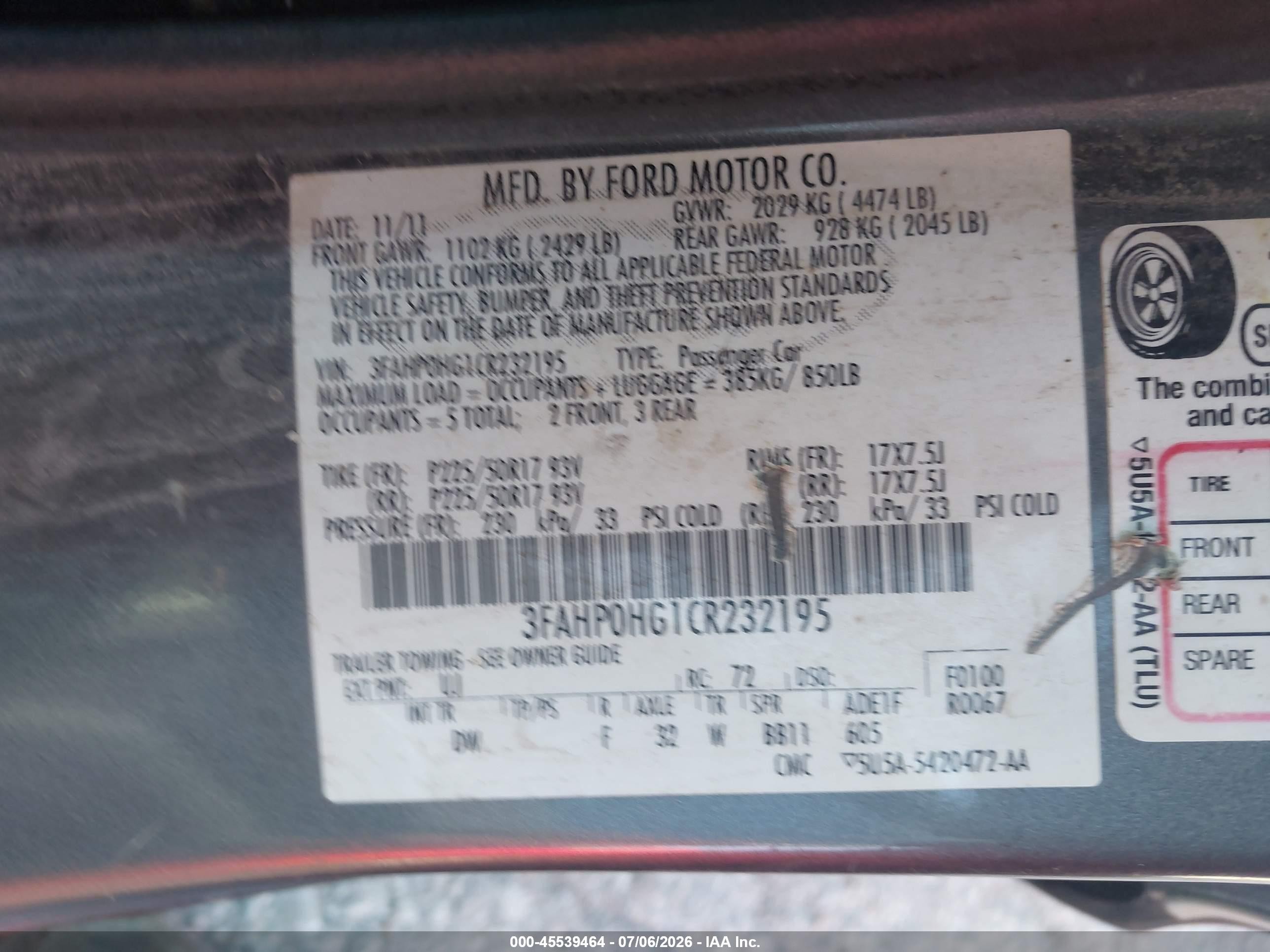 2012 Ford Fusion Se Gray vin: 3FAHP0HG1CR232195
