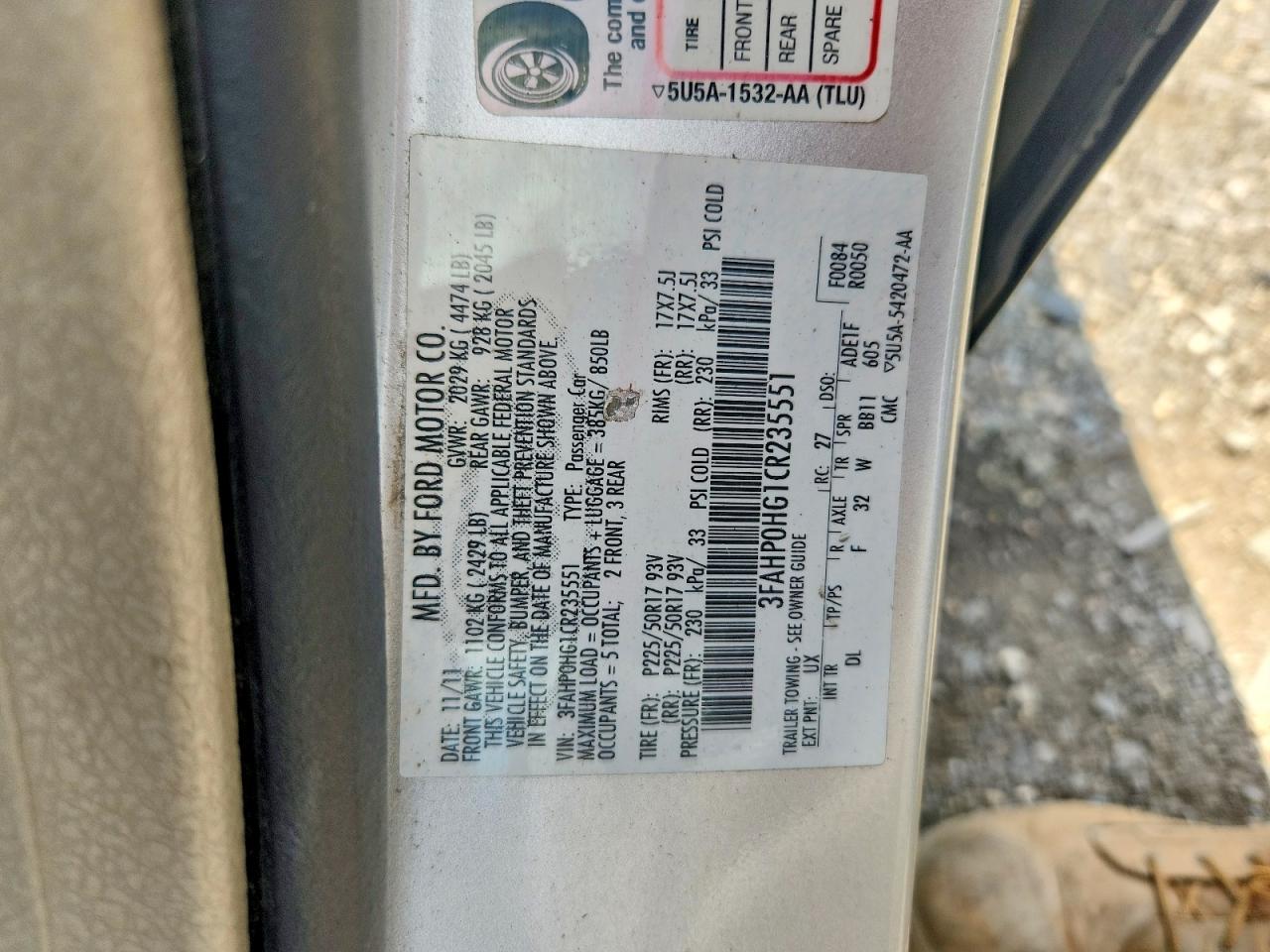 2012 Ford Fusion Se Silver vin: 3FAHP0HG1CR235551