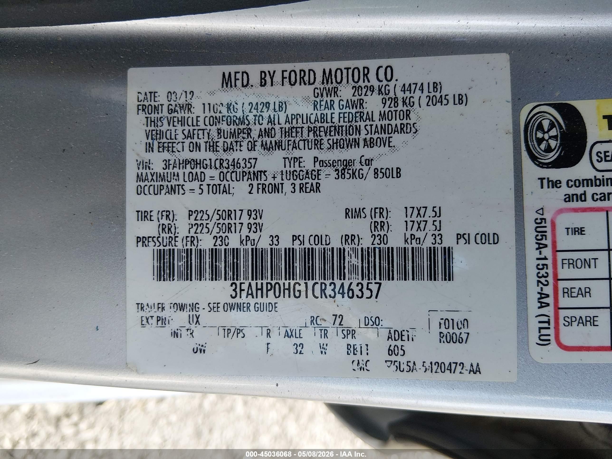 2012 Ford Fusion Se Silver vin: 3FAHP0HG1CR346357