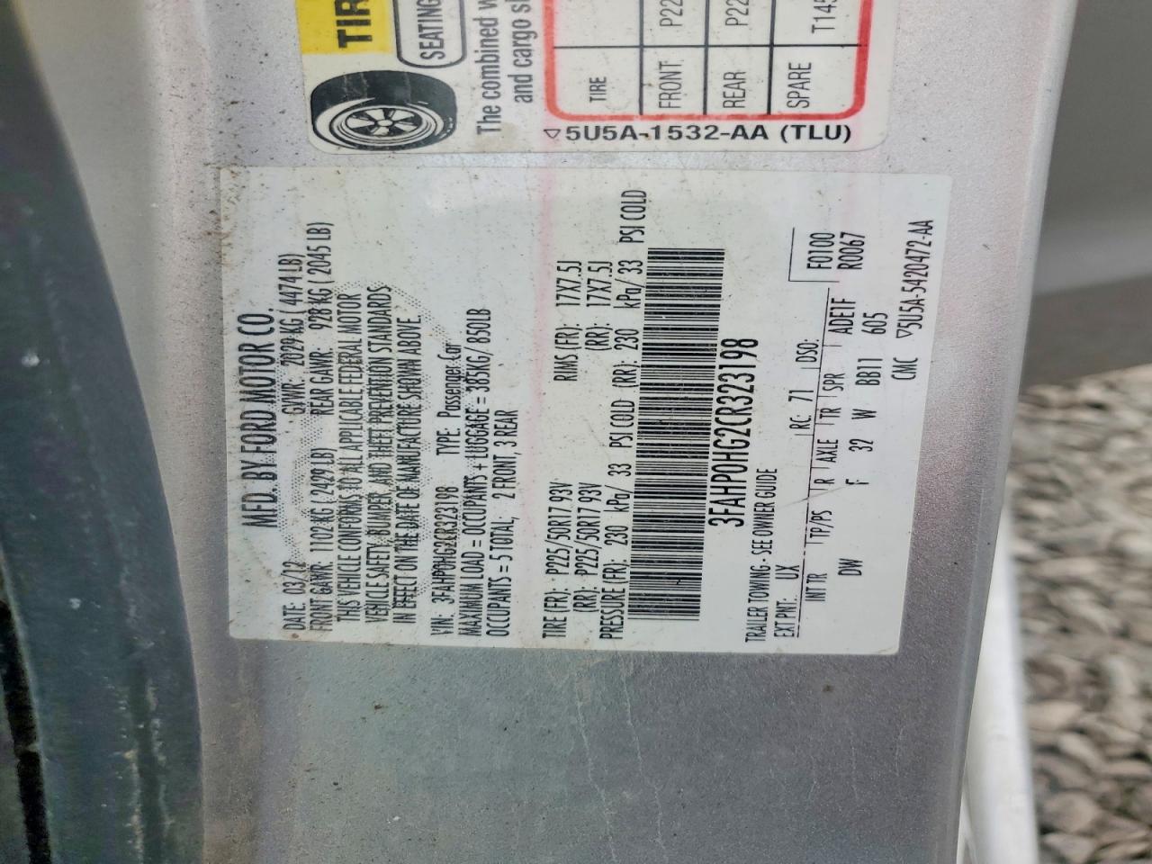 2012 Ford Fusion Se Бежевый vin: 3FAHP0HG2CR323198