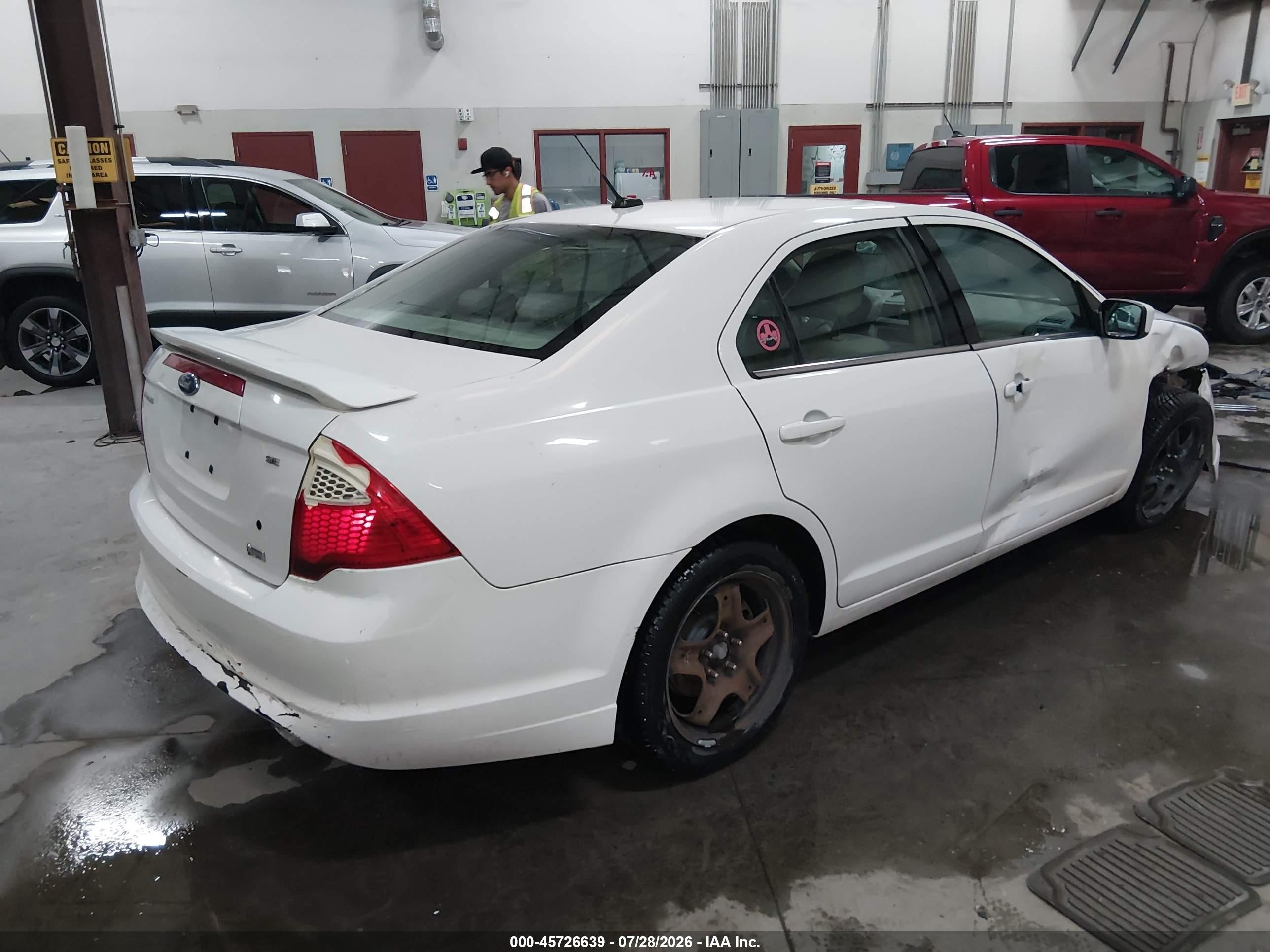 2010 Ford Fusion Se White vin: 3FAHP0HG3AR231594