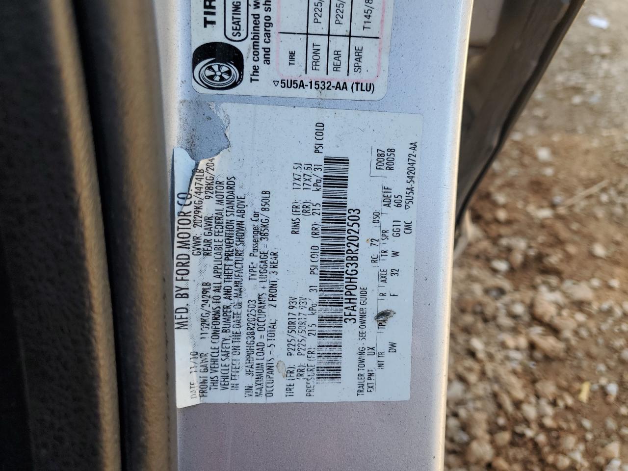 2011 Ford Fusion Se Серебряный vin: 3FAHP0HG3BR202503