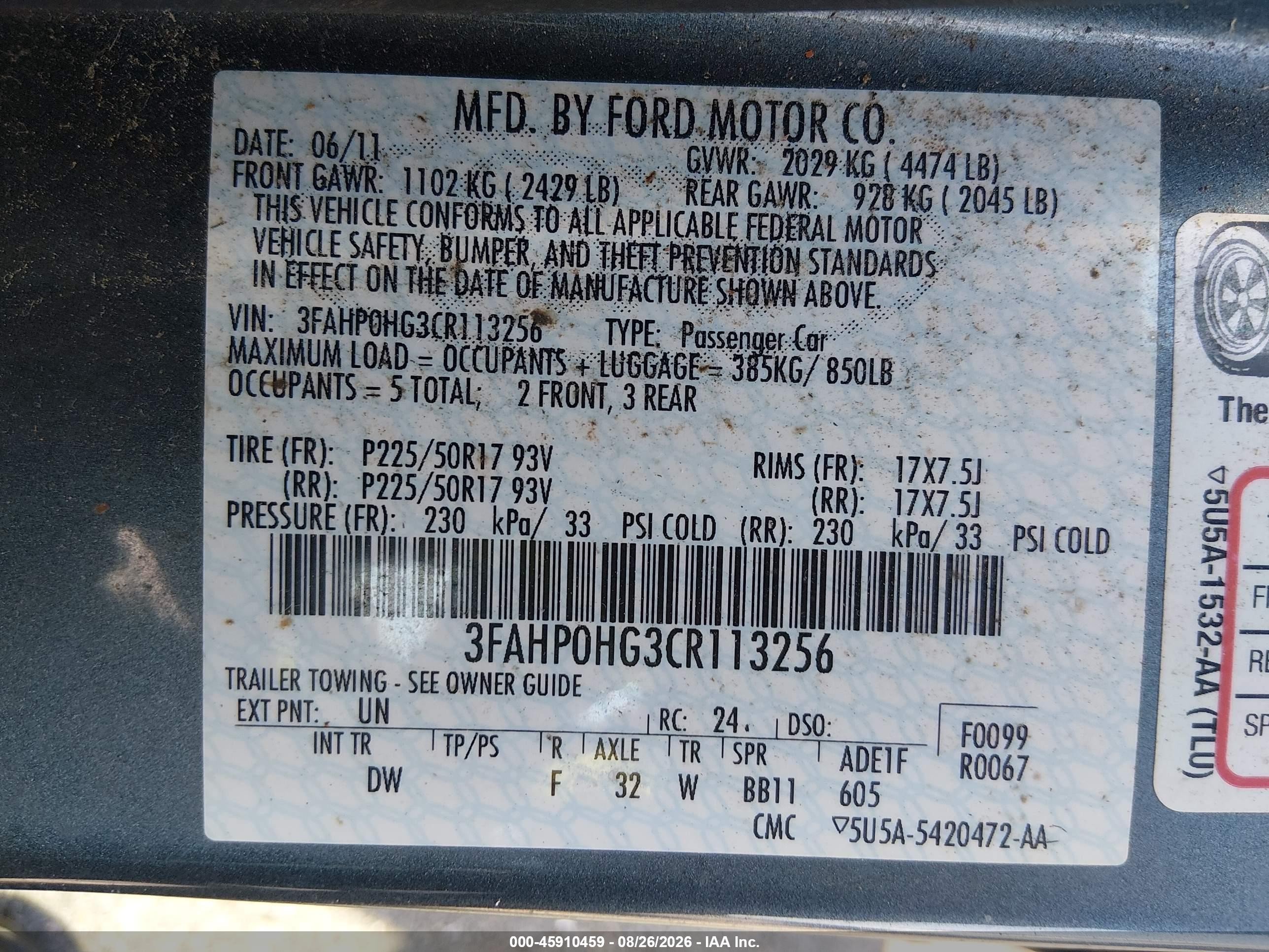 2012 Ford Fusion Se Blue vin: 3FAHP0HG3CR113256