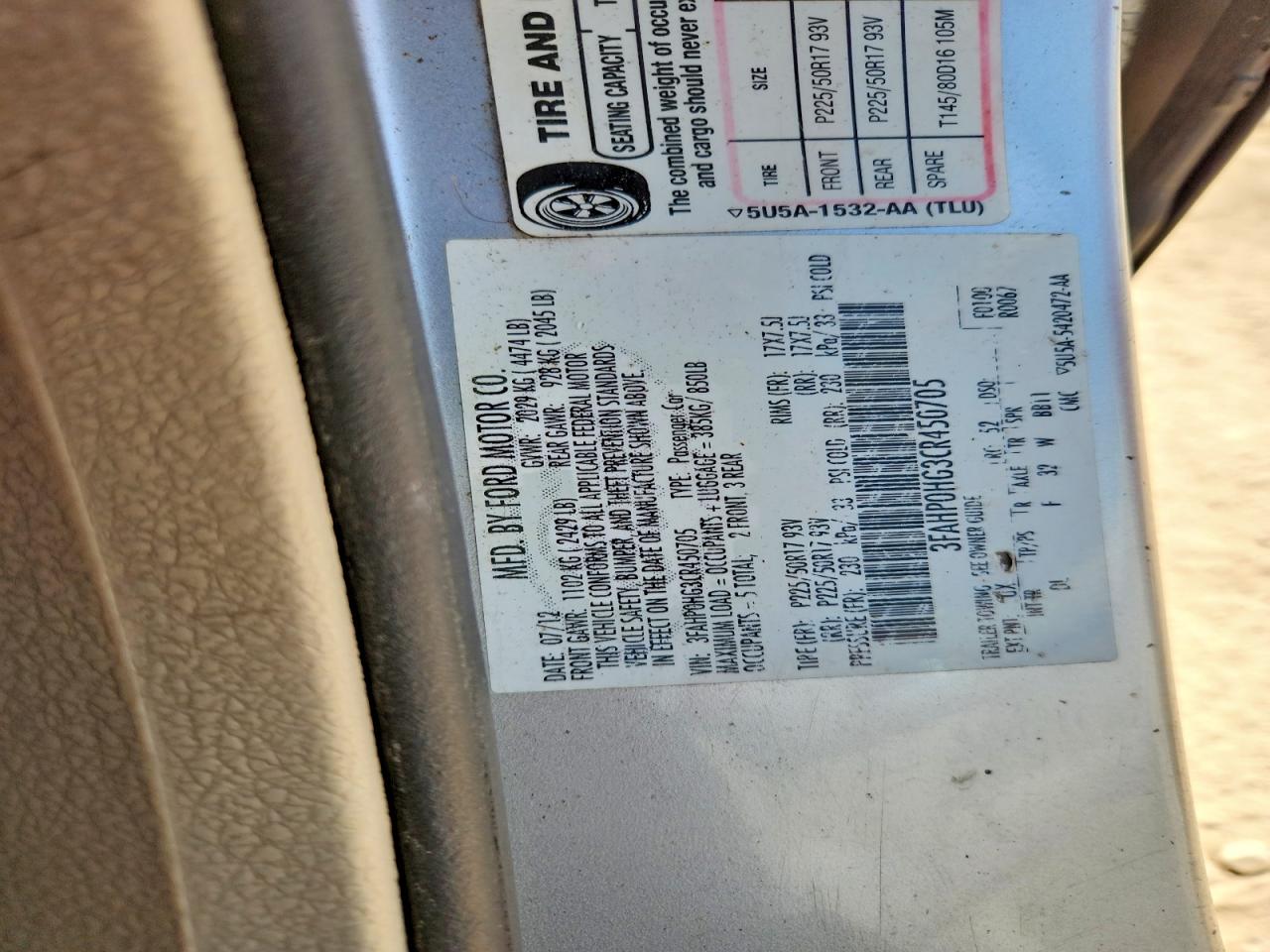 2012 Ford Fusion Se Серебряный vin: 3FAHP0HG3CR450705