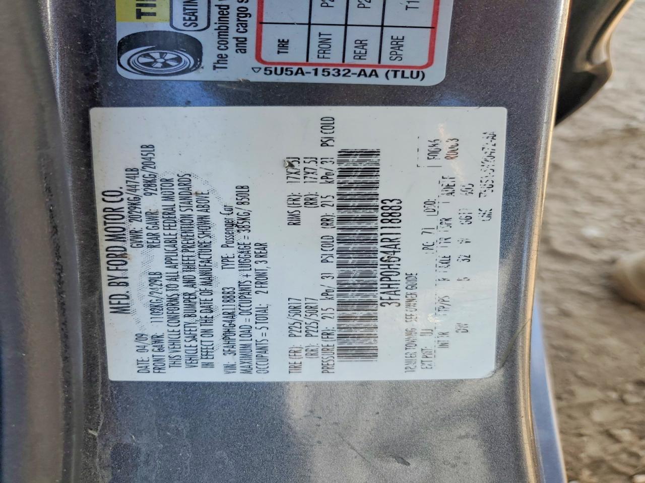 2010 Ford Fusion Se Серый vin: 3FAHP0HG4AR118883