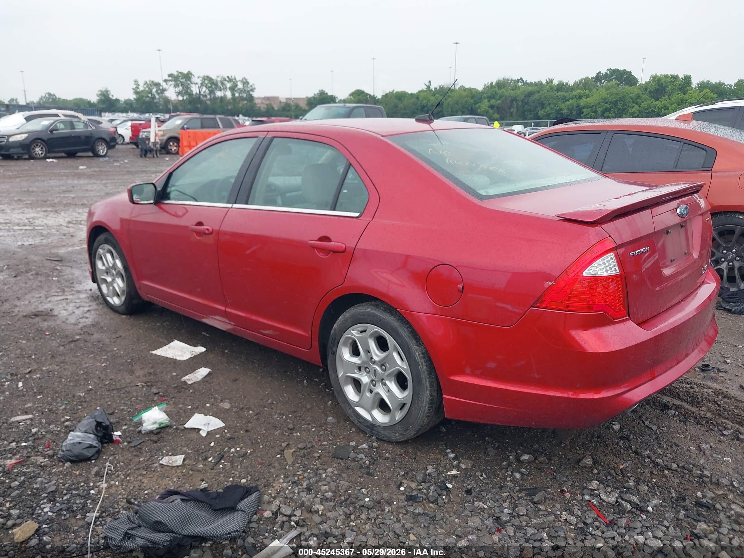 2010 Ford Fusion Se Burgundy vin: 3FAHP0HG4AR292484
