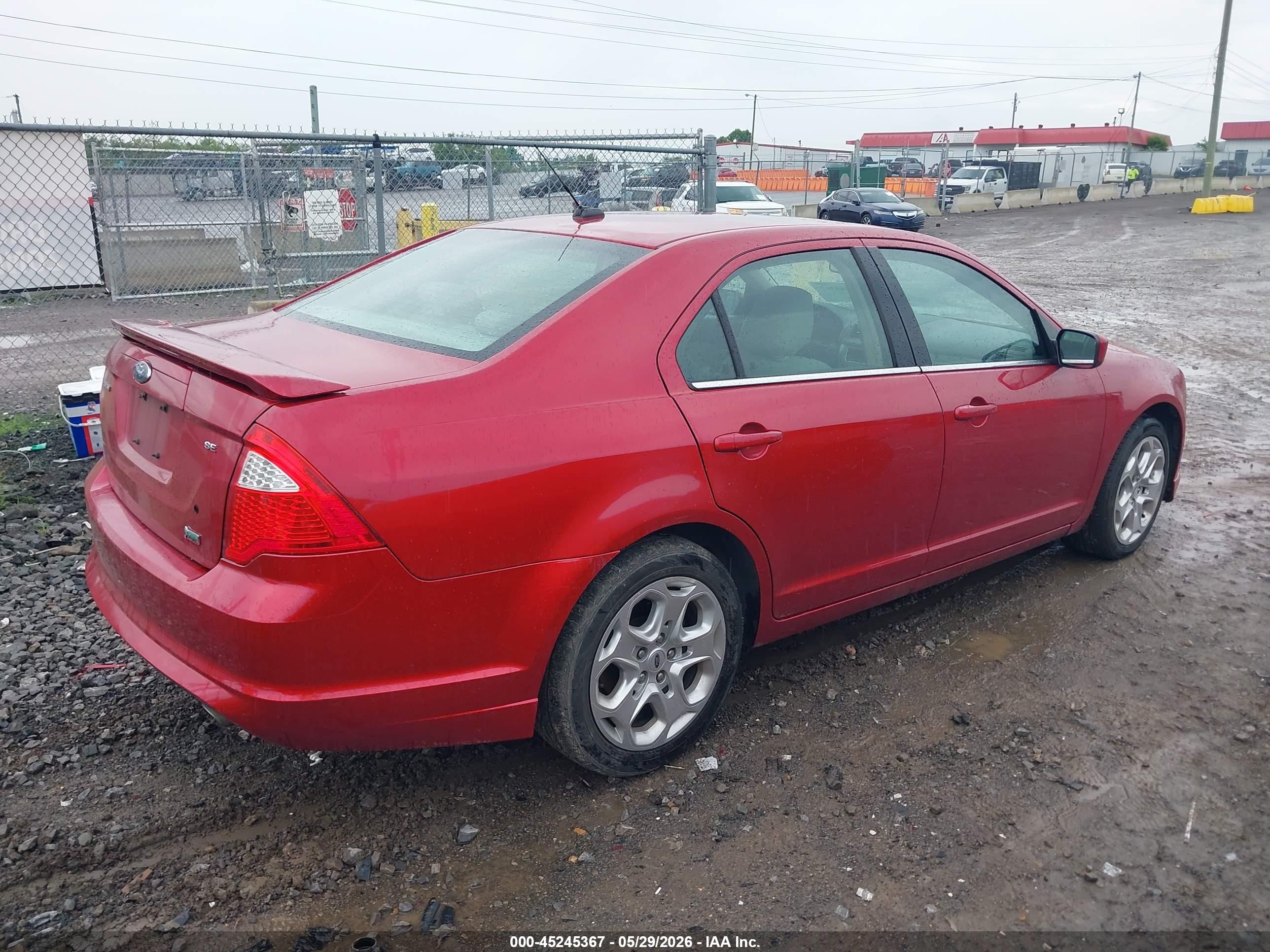 2010 Ford Fusion Se Burgundy vin: 3FAHP0HG4AR292484