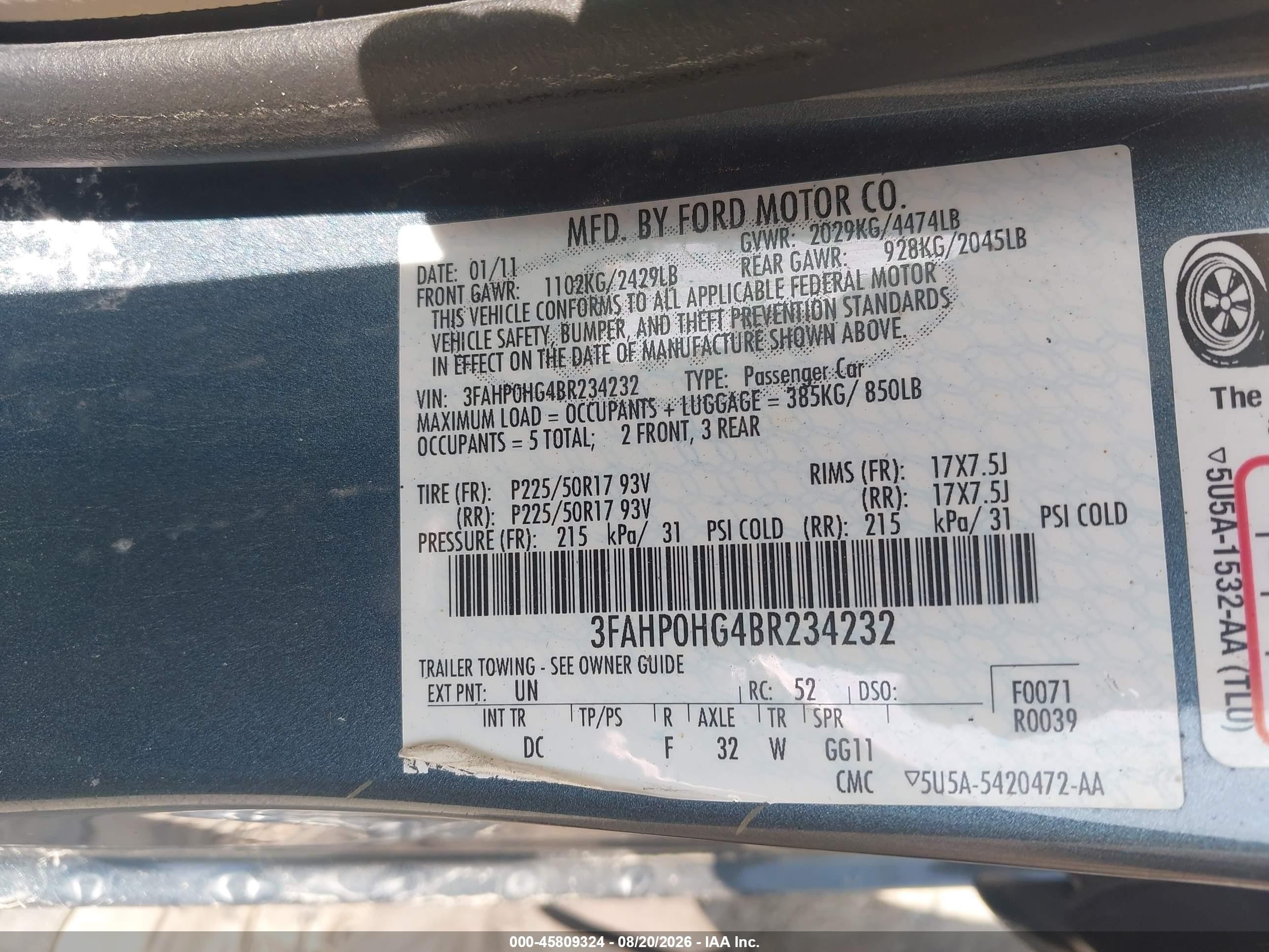 2011 Ford Fusion Se Синий vin: 3FAHP0HG4BR234232