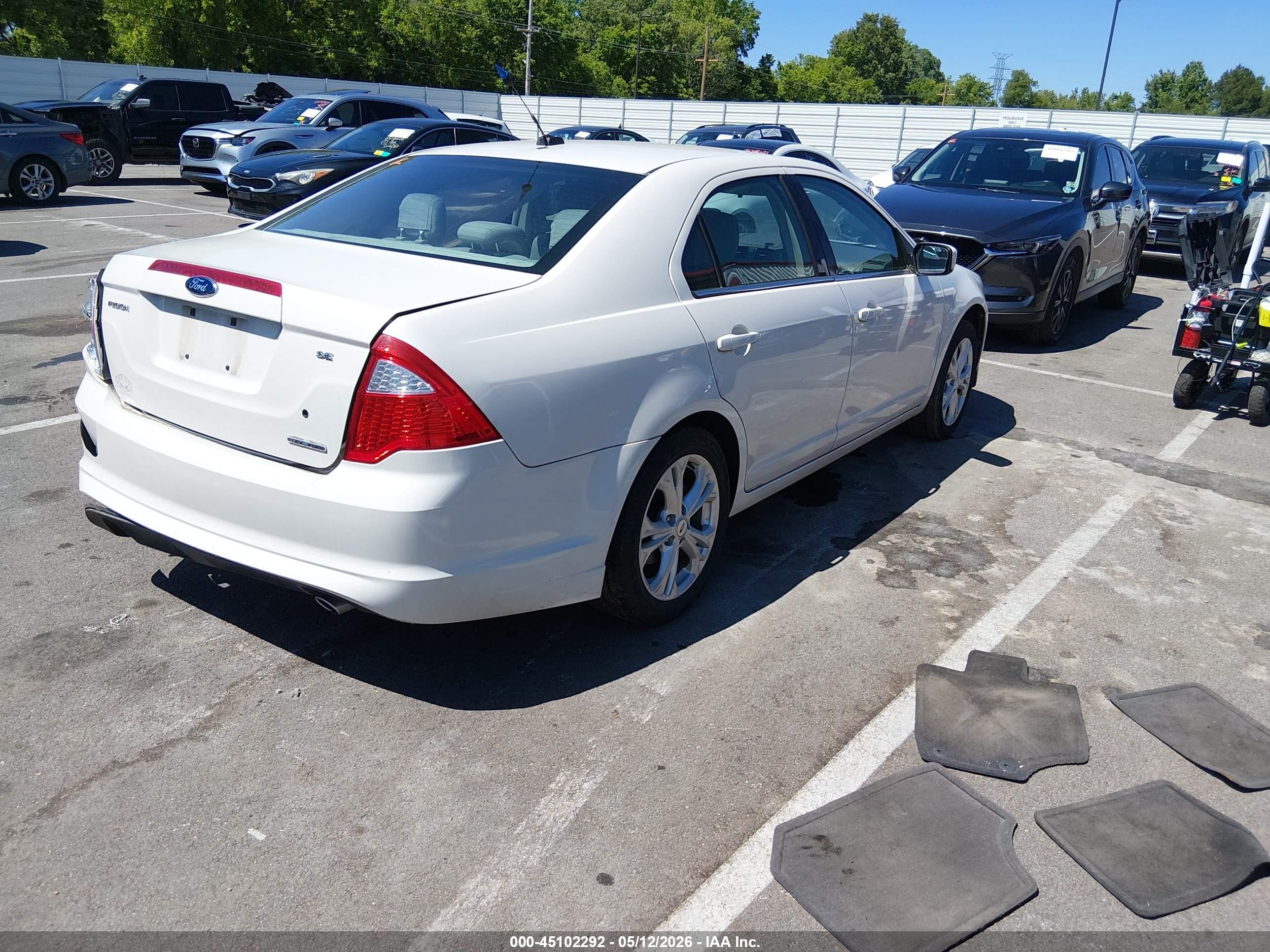 2012 Ford Fusion Se White vin: 3FAHP0HG5CR445909