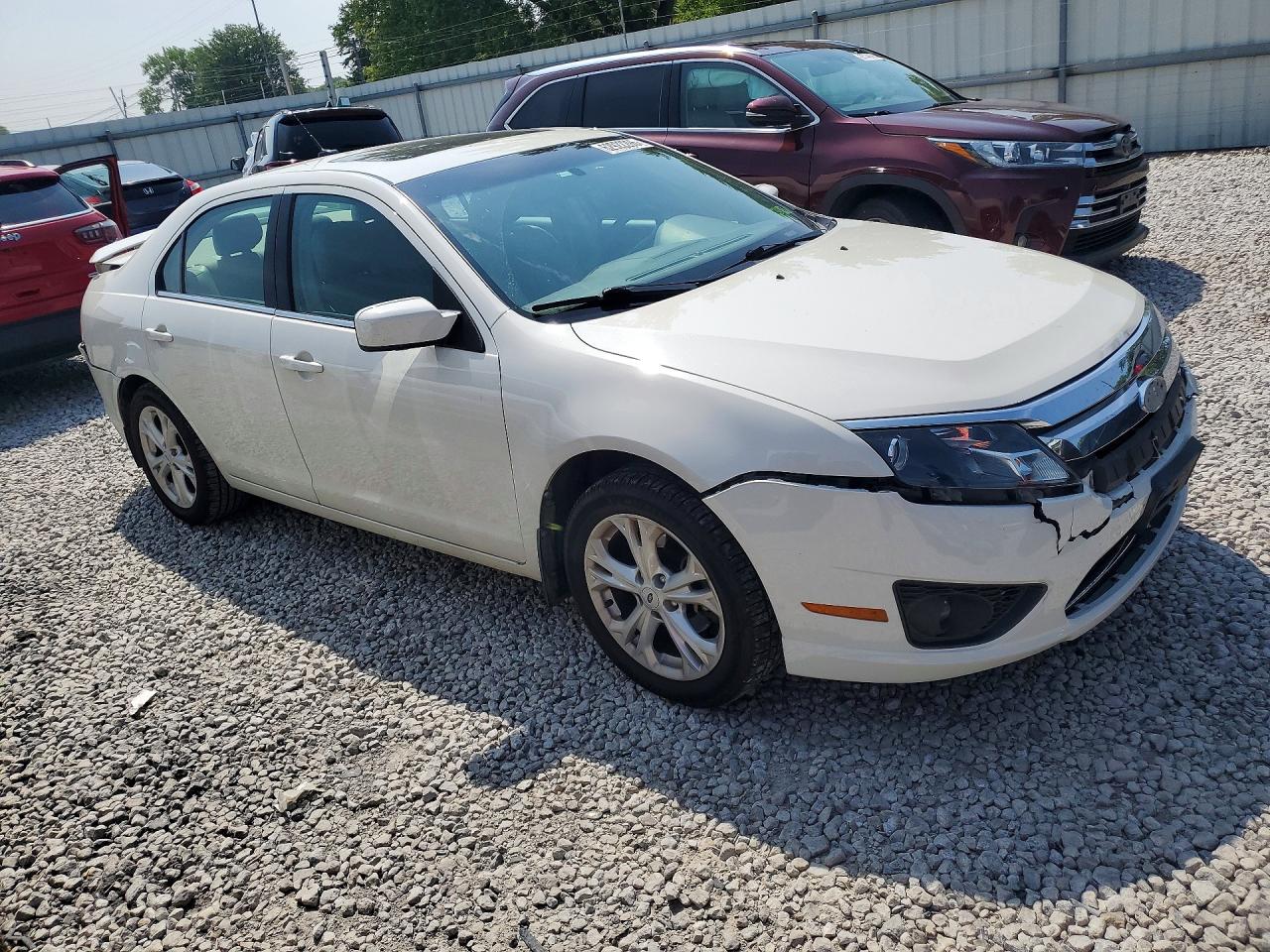 2012 Ford Fusion Se White vin: 3FAHP0HG6CR236470