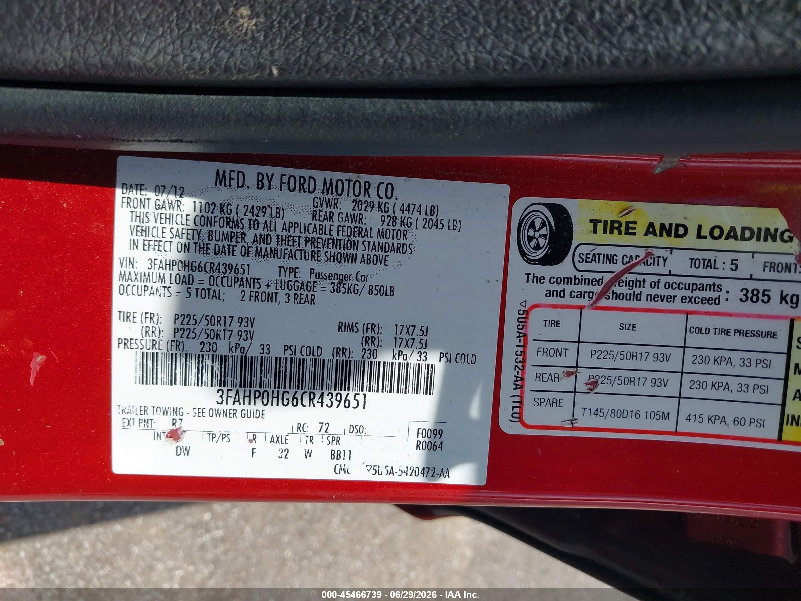 2012 Ford Fusion Se Красный vin: 3FAHP0HG6CR439651